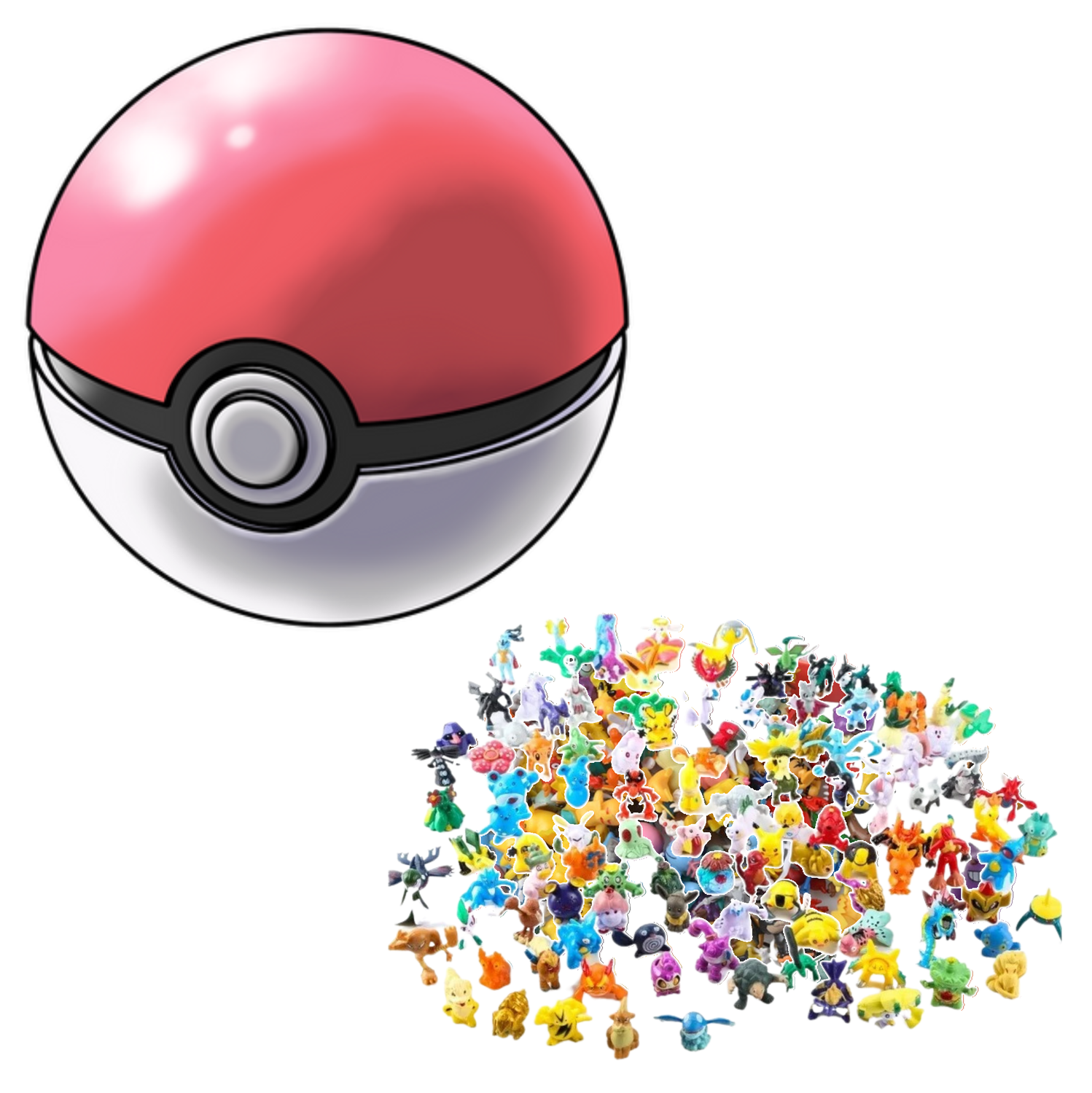 Pokebola grande + 10 figuras Pokemon-0
