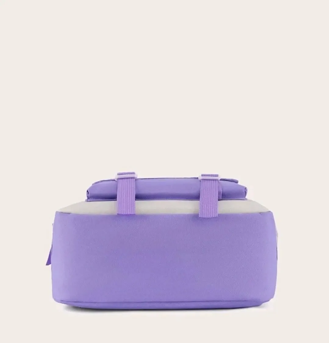 Mochila De Colegio Kawaii Harajuku - 5 Piezas - Morada-2
