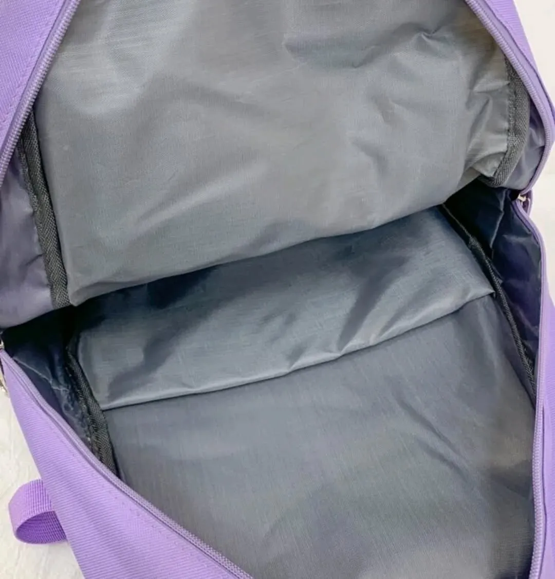 Mochila De Colegio Kawaii Harajuku - 5 Piezas - Morada-5