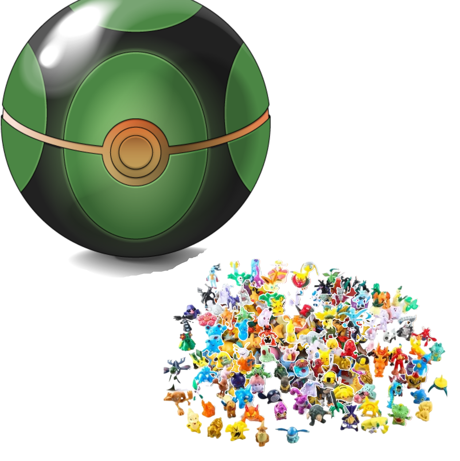Pokebola con 24 figuras - Dust Ball - Bola de polvo-0