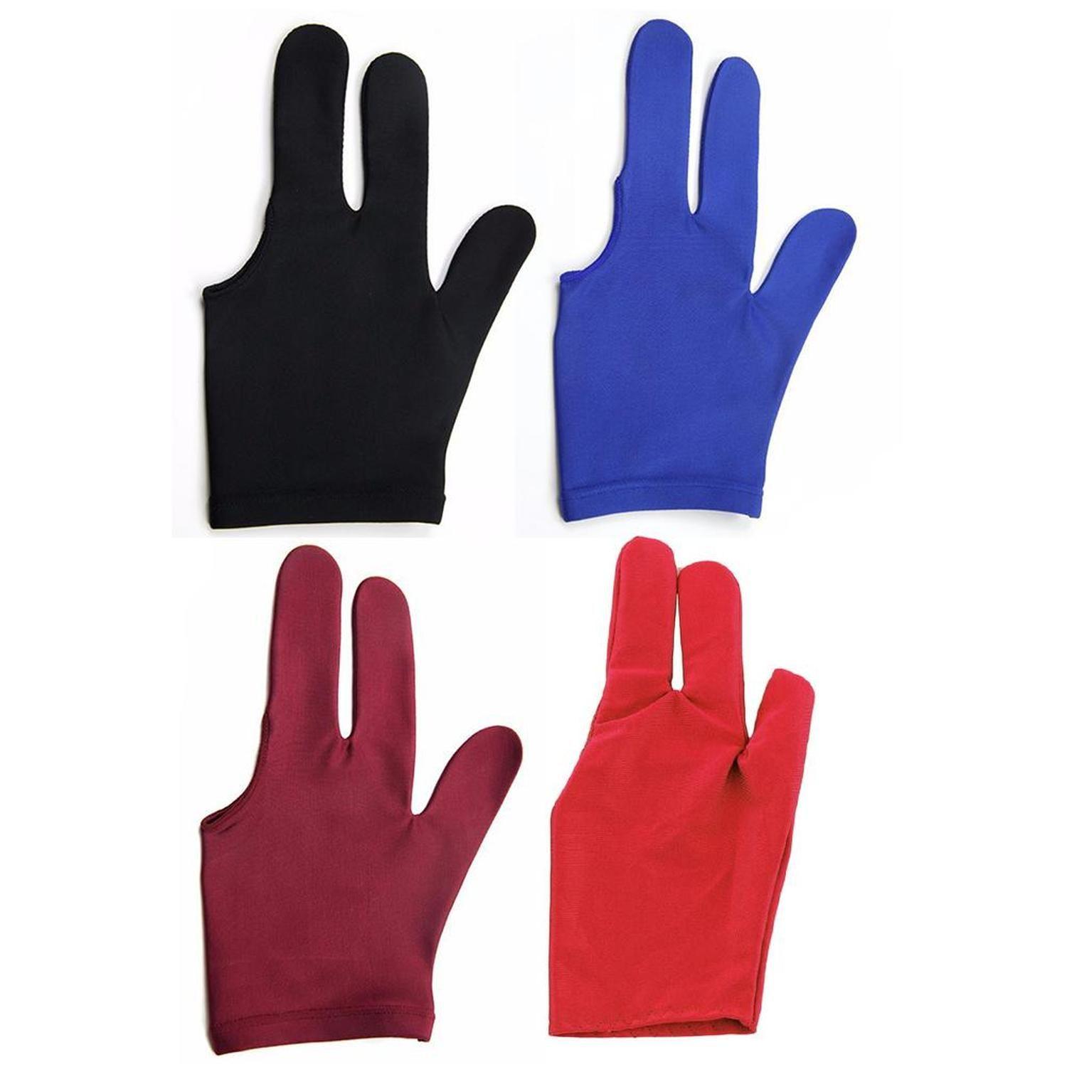 Guantes de 3 dedos para jugar pool - Rojo-2