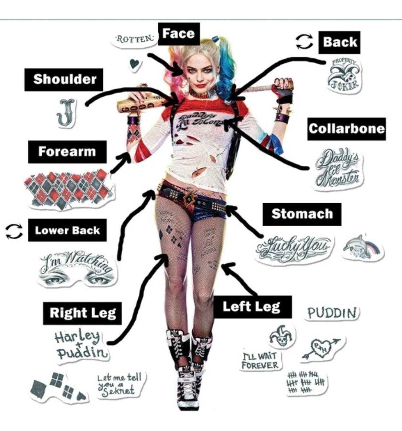 Tatoo Harley Quinn - Cosplay - Disfraz - Versión 1 - Pequeño-3