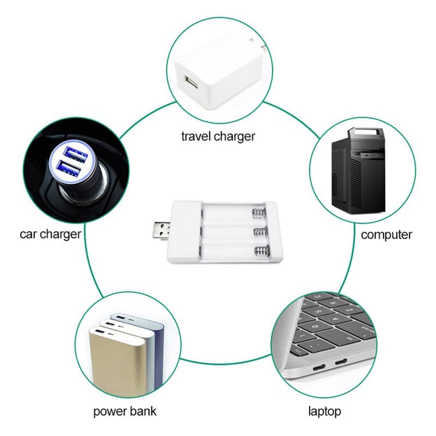 Cargador USB para Pilas AA y AAA para 2 Unidades-3