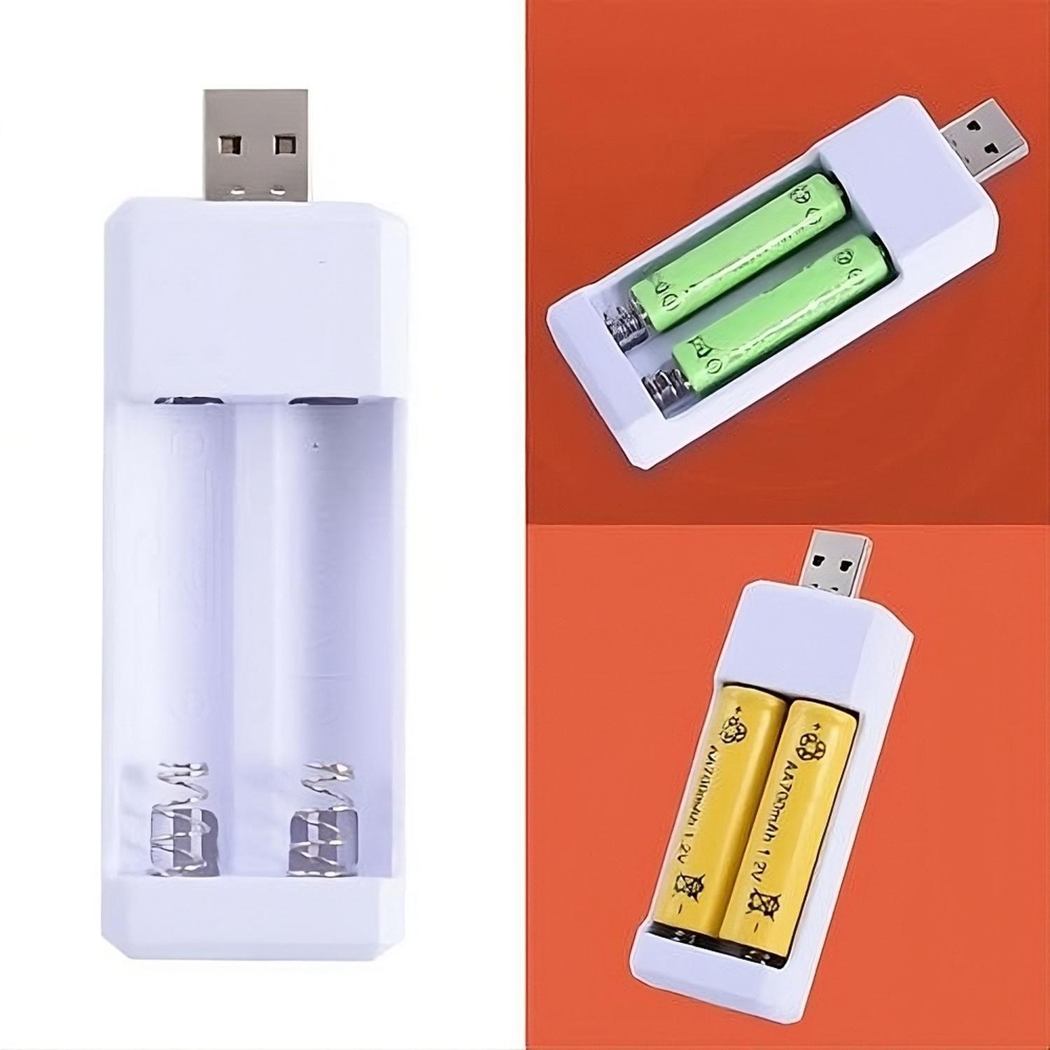 Cargador USB para Pilas AA y AAA para 2 Unidades-5