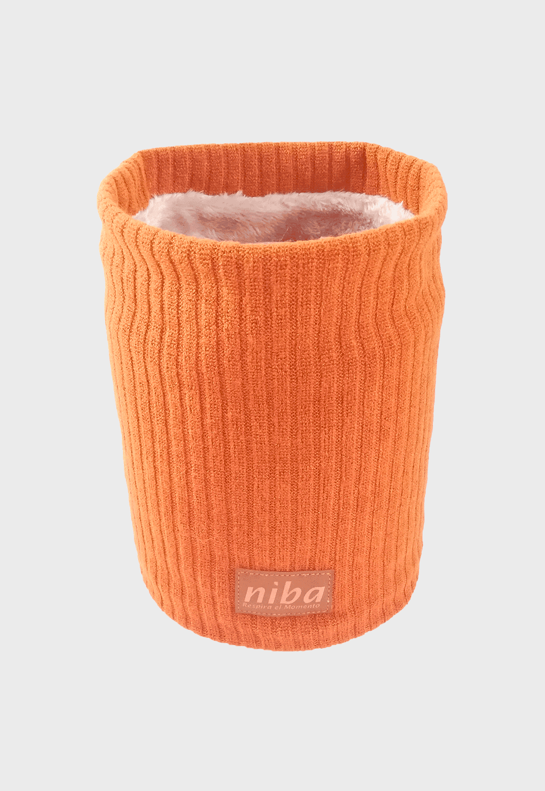 Bufanda Circular de Lana para Mujer Naranjo Niba Cuello Tejido-2