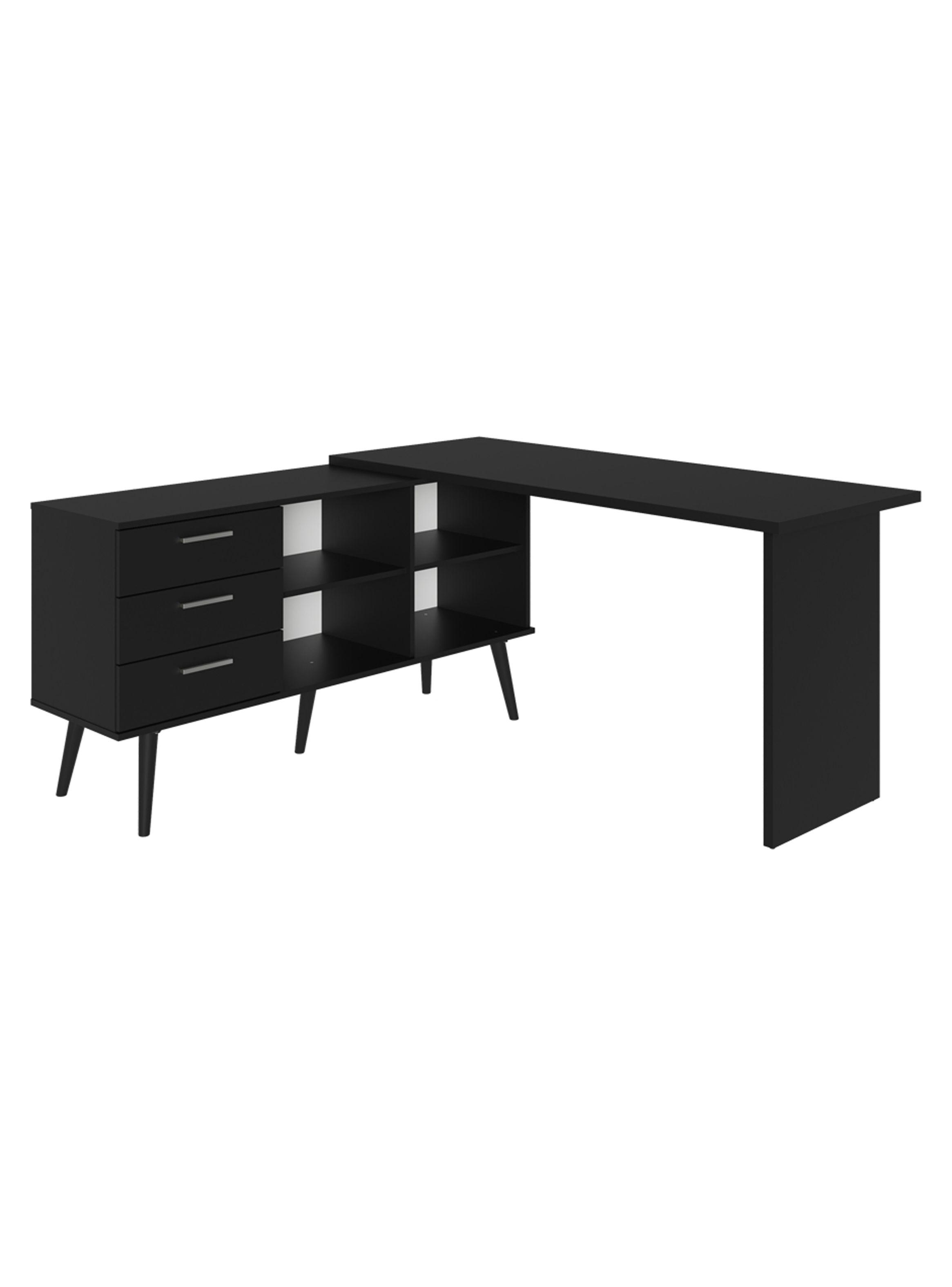 Escritorio Gamer en L Madesa Lisboa 3 Cajones Negro-9