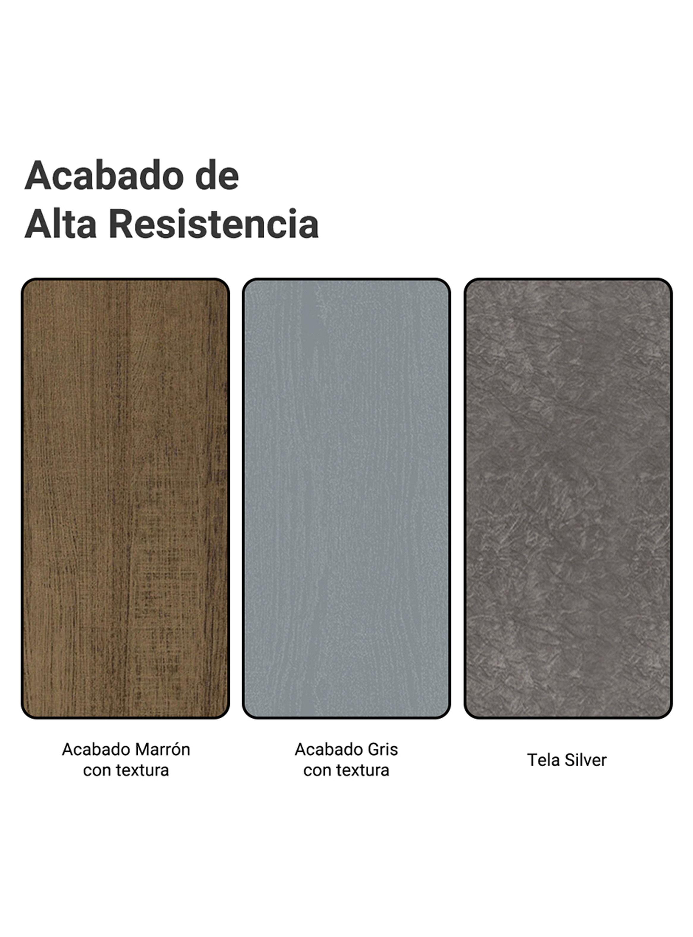 Juego de Comedor Madesa Anne con 4 Sillas Marrón/Gris/Silver-9