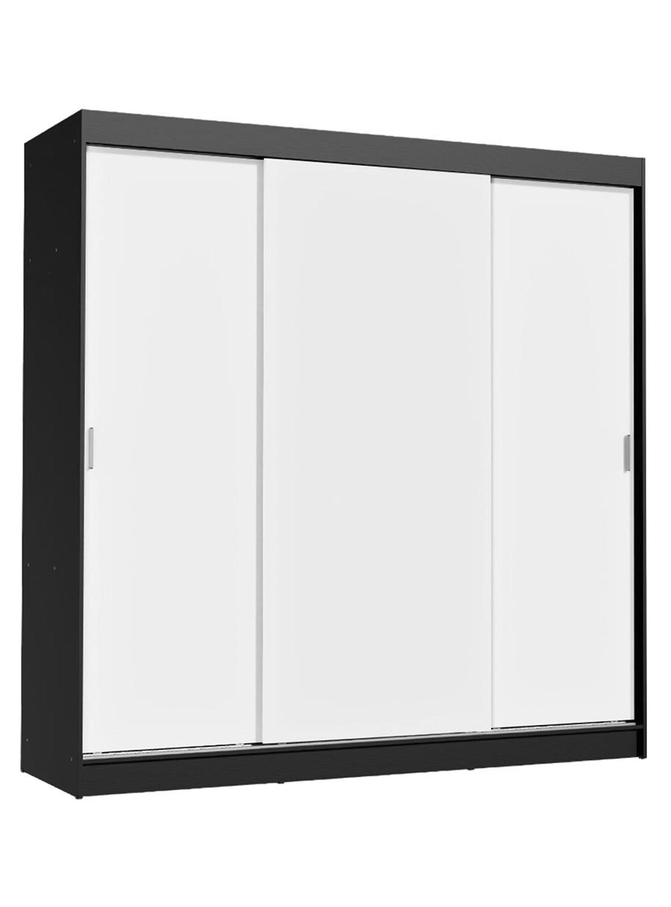 Clóset Madesa Reno 3 Puertas Correderas Negro/Blanco-1