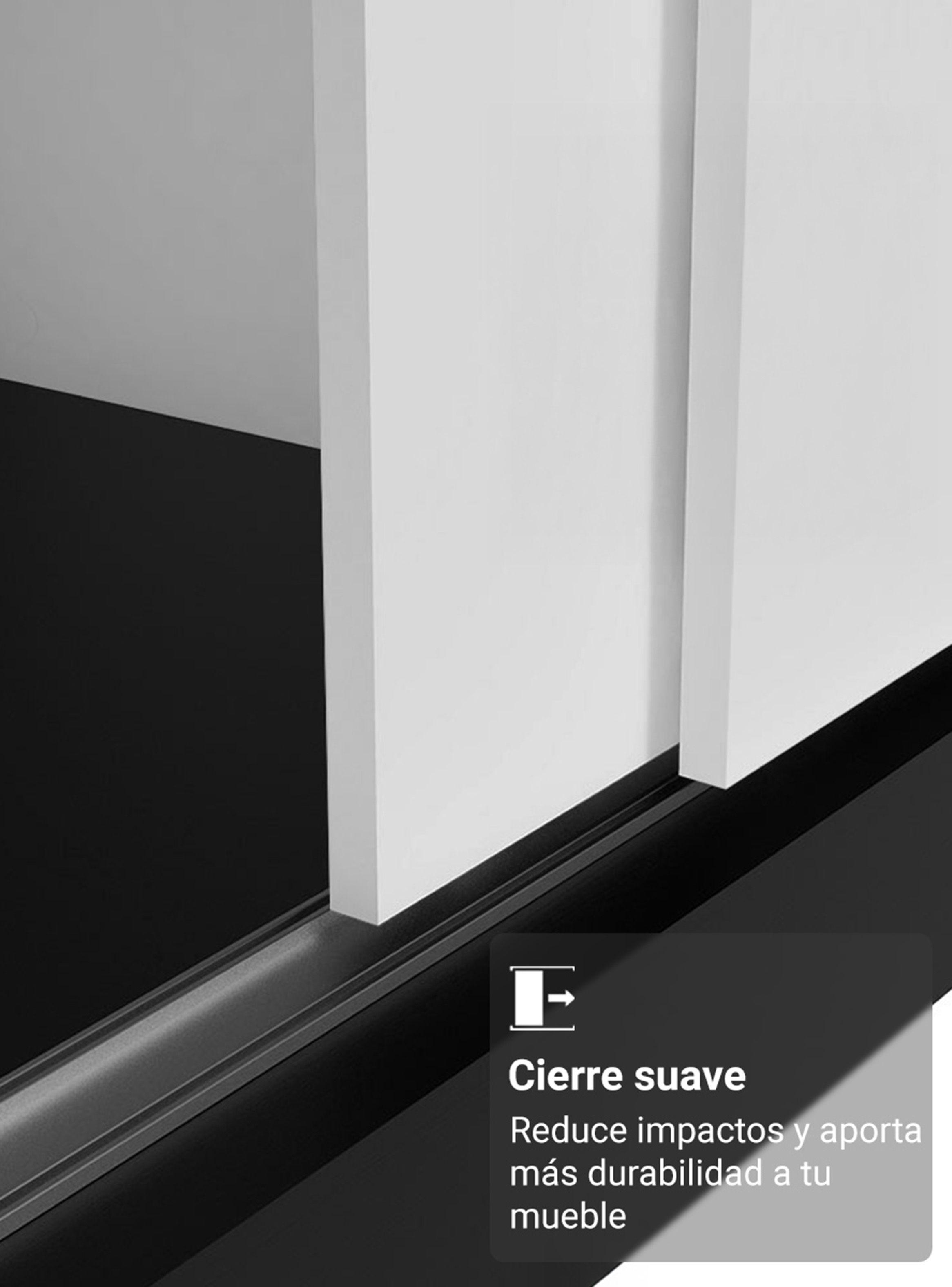 Clóset Madesa Reno 3 Puertas Correderas Negro/Blanco-4