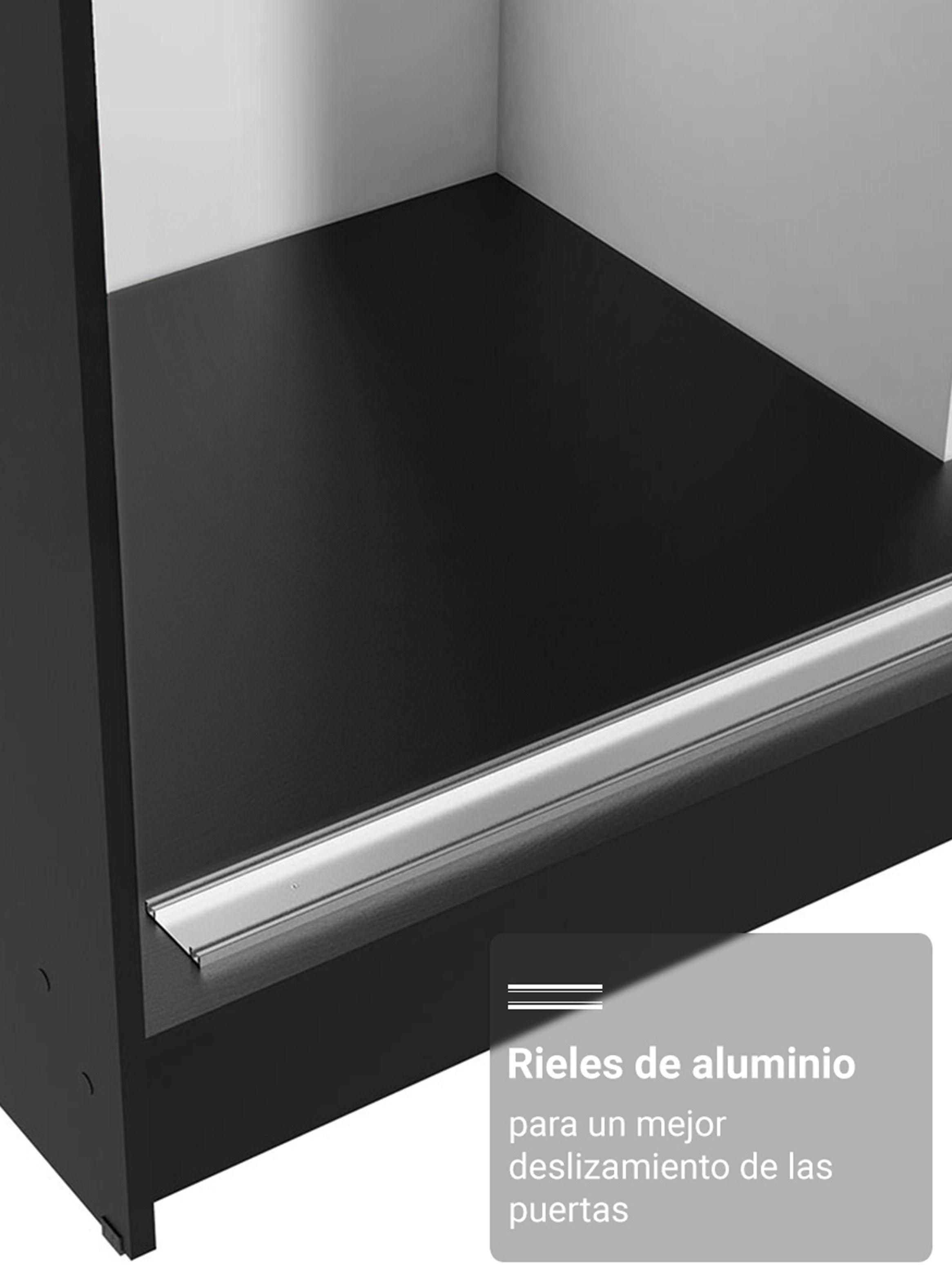 Clóset Madesa Reno 3 Puertas Correderas Negro/Blanco-6
