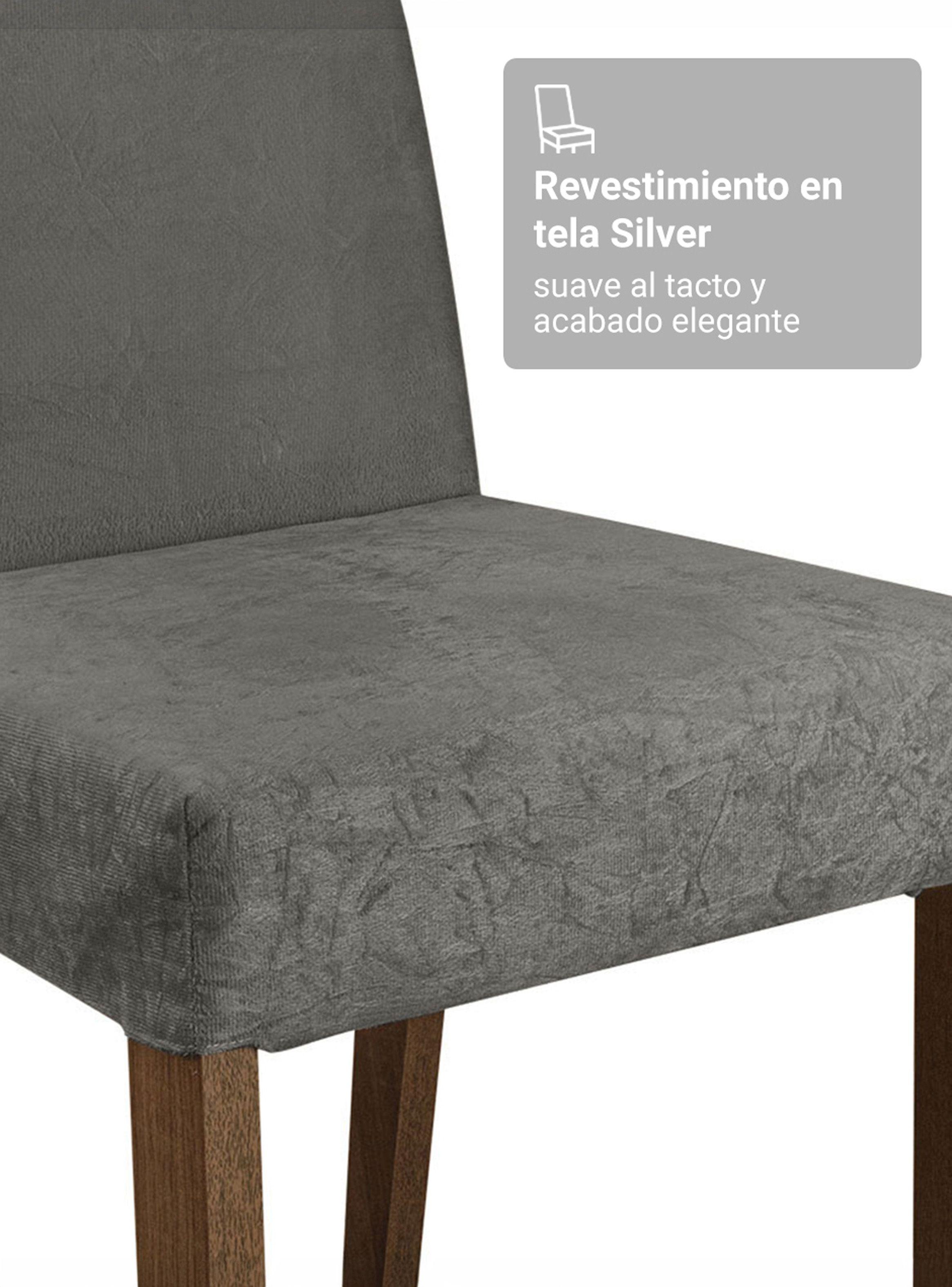 Juego de Comedor Madesa Doris con 8 Sillas Marrón/Silver-6