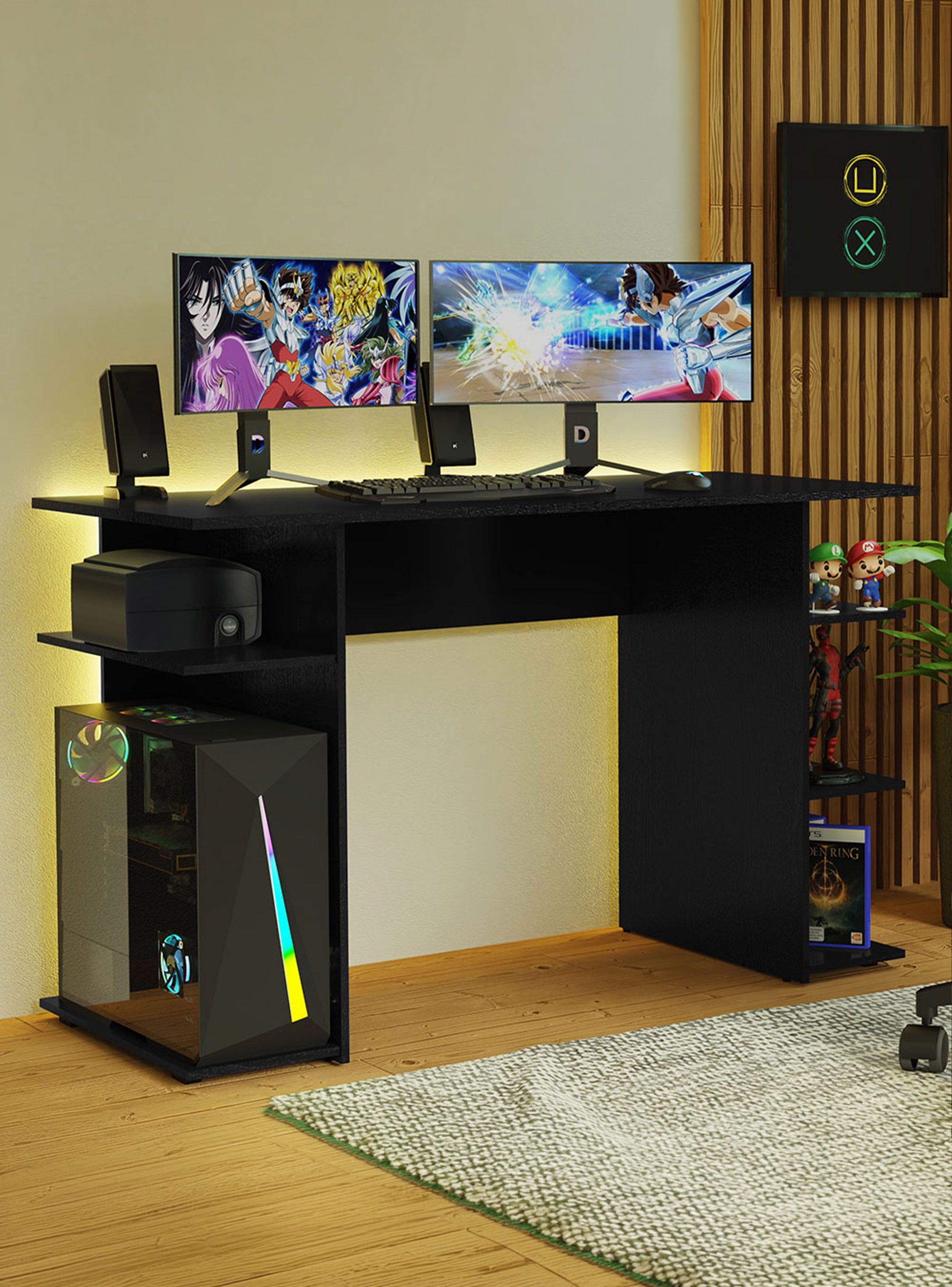 Escritorio Gamer Madesa 9424 120 cm Negro-0
