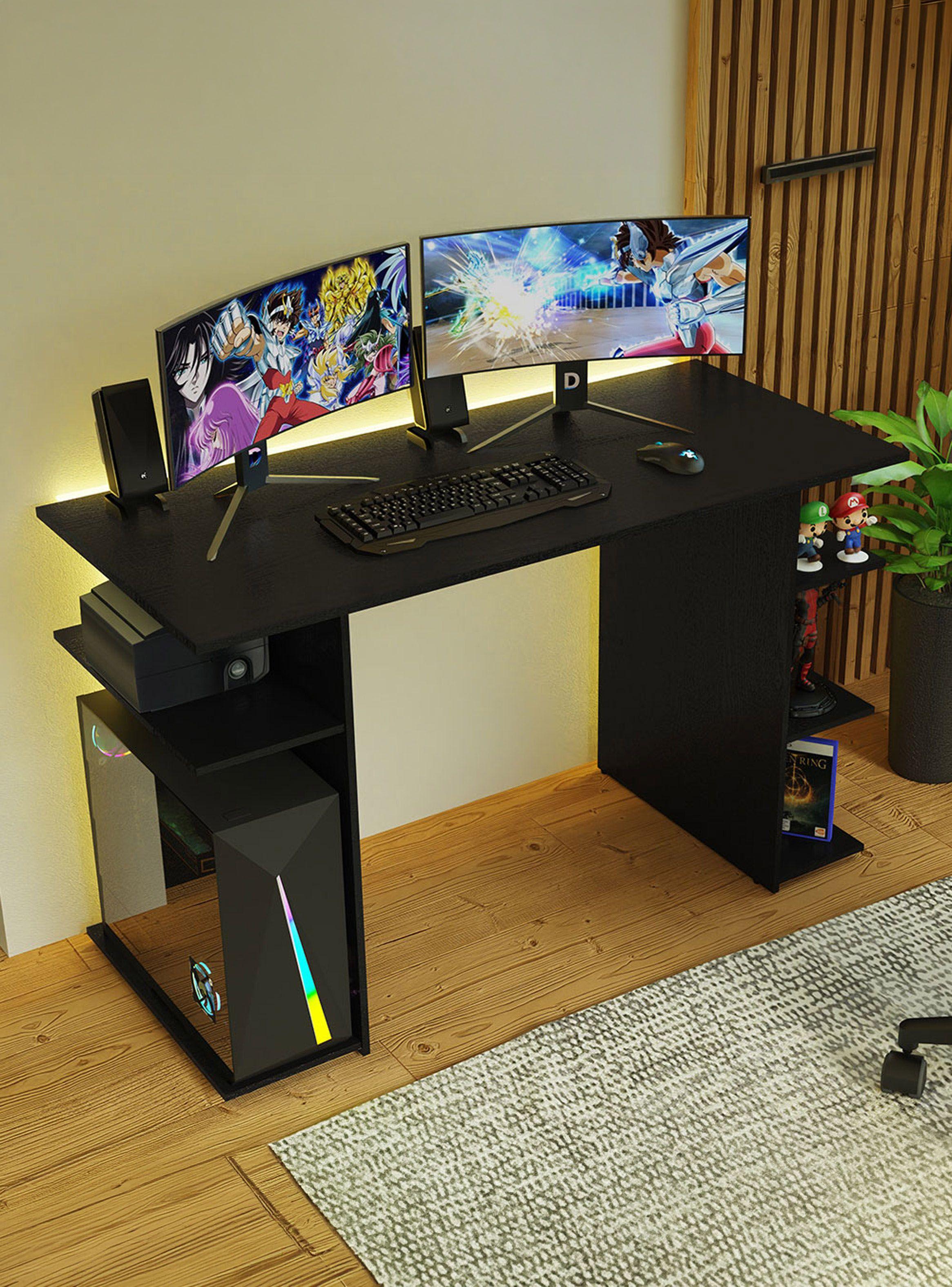 Escritorio Gamer Madesa 9424 120 cm Negro-6
