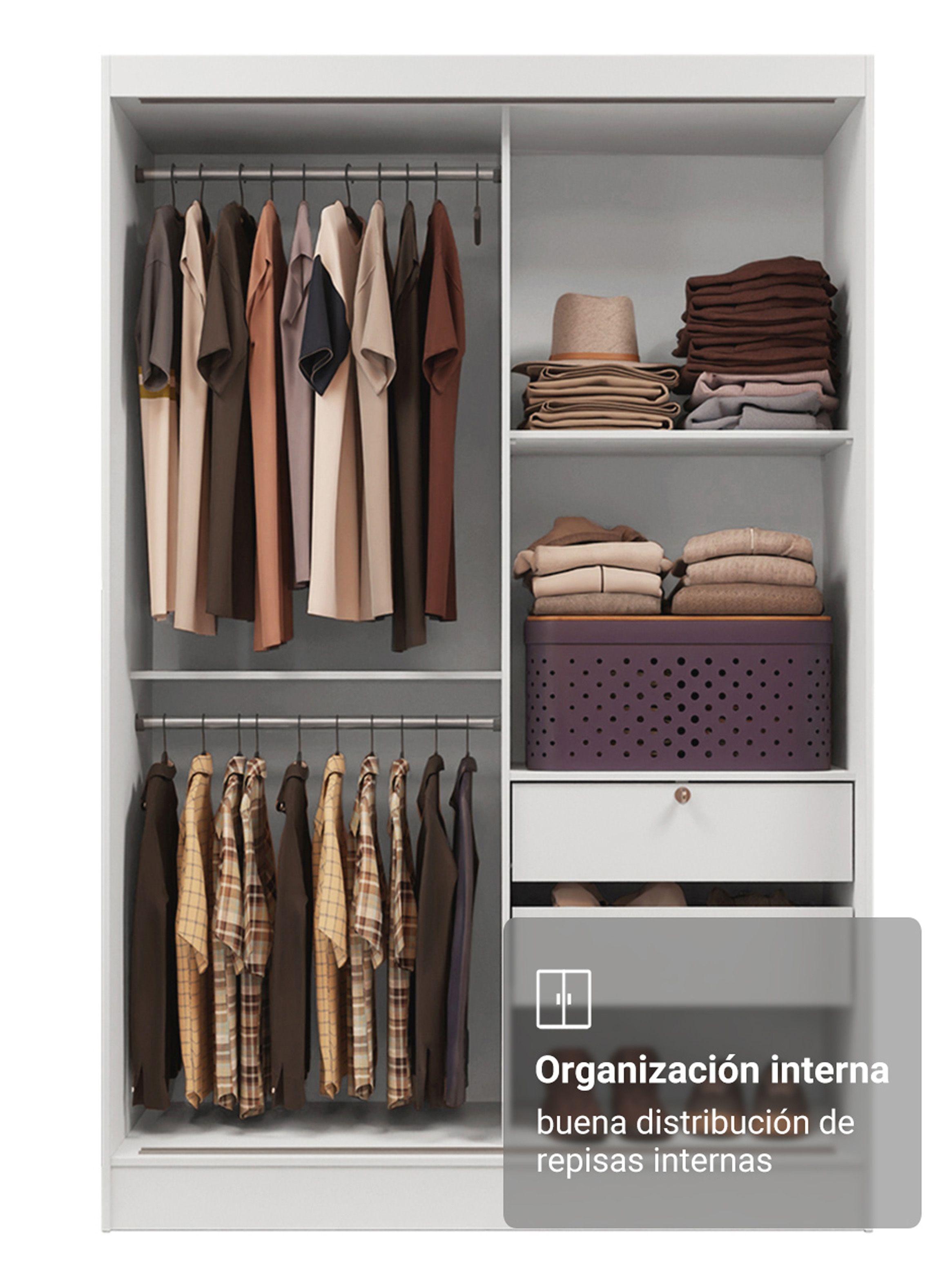 Clóset Madesa Max 2 Puertas Correderas Blanco-5