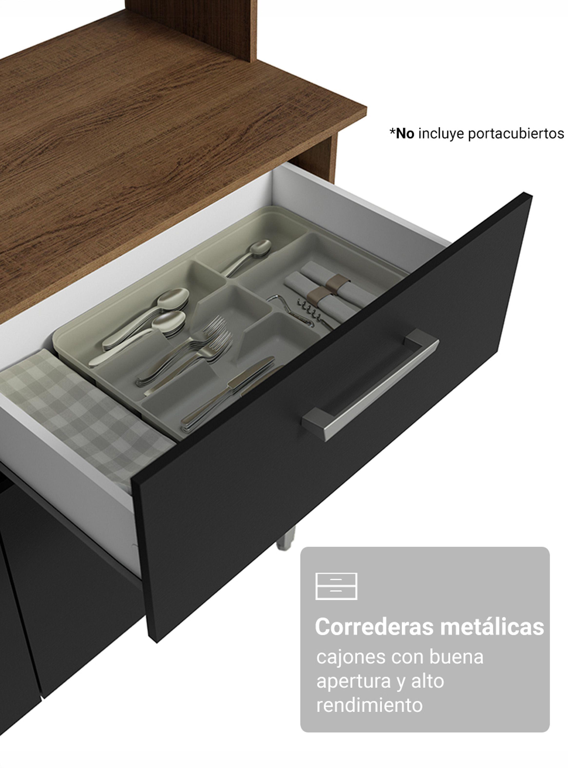 Kit Muebles de Cocina Madesa Aura 196 cm 01 Marrón/Negro-4