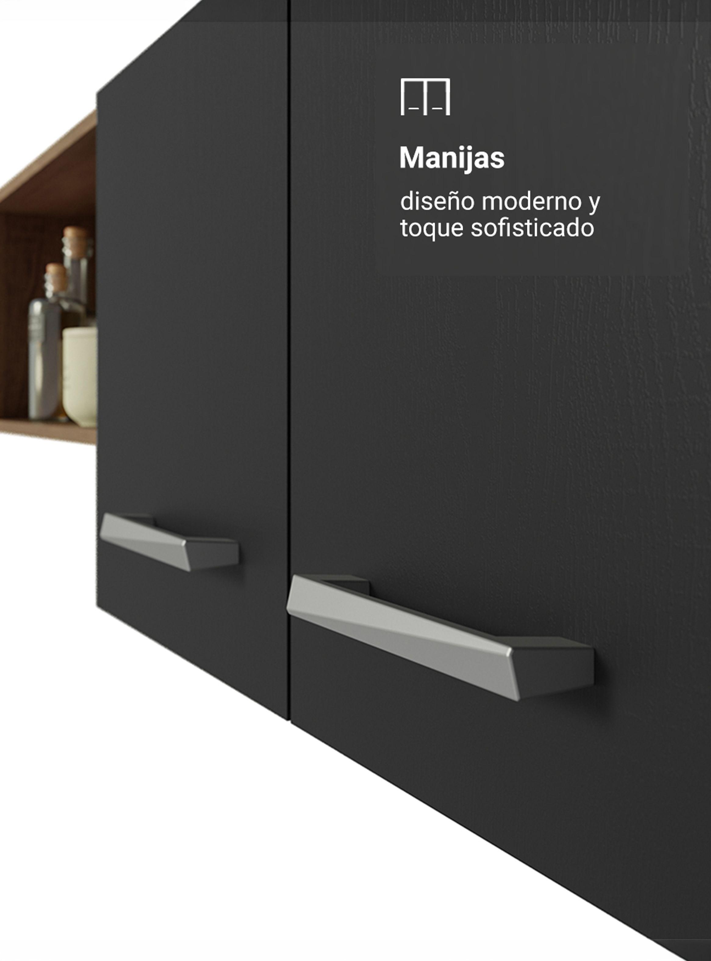 Kit Muebles de Cocina Madesa Aura 196 cm 01 Marrón/Negro-6