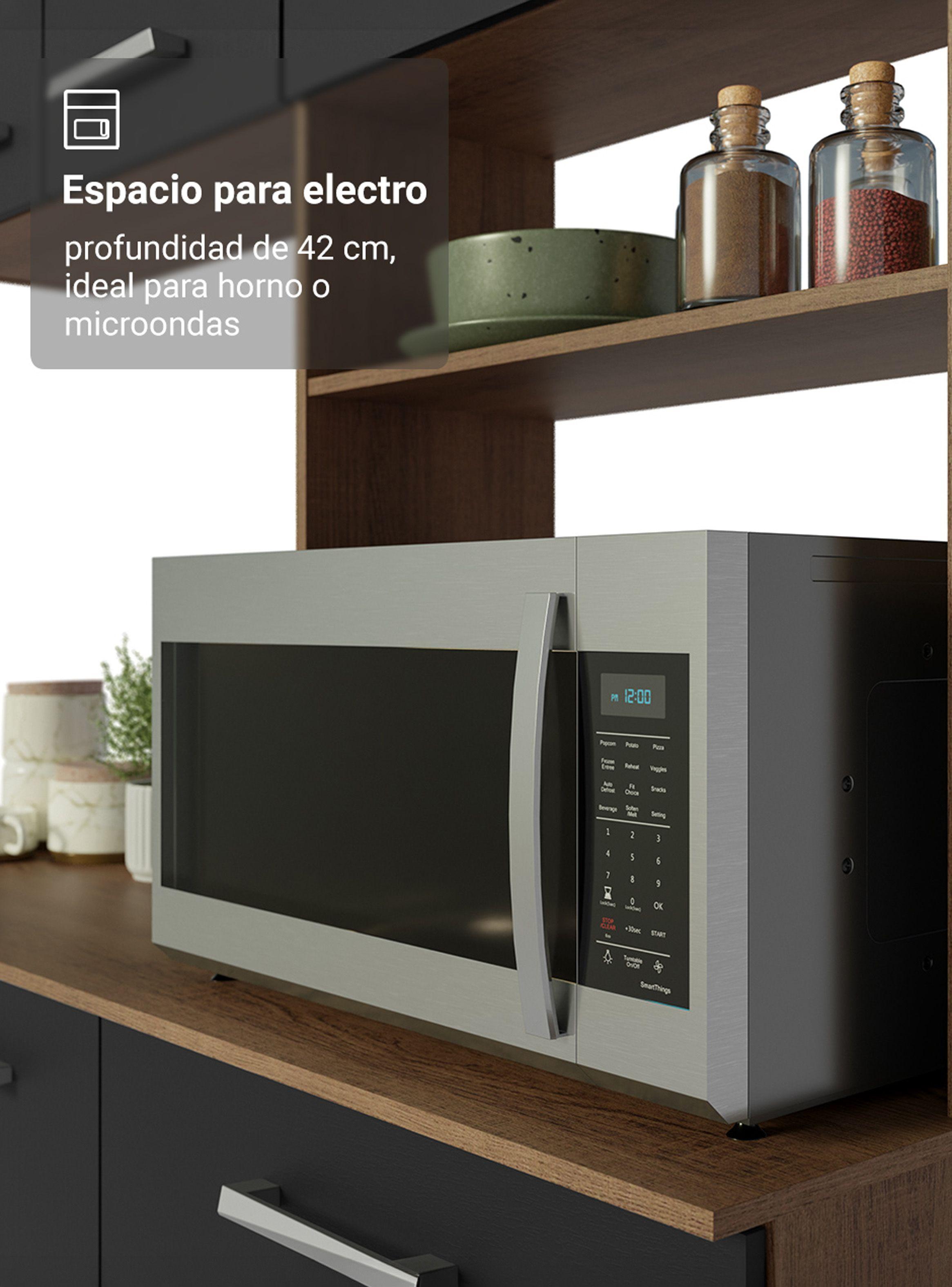 Kit Muebles de Cocina Madesa Aura 196 cm 01 Marrón/Negro-7