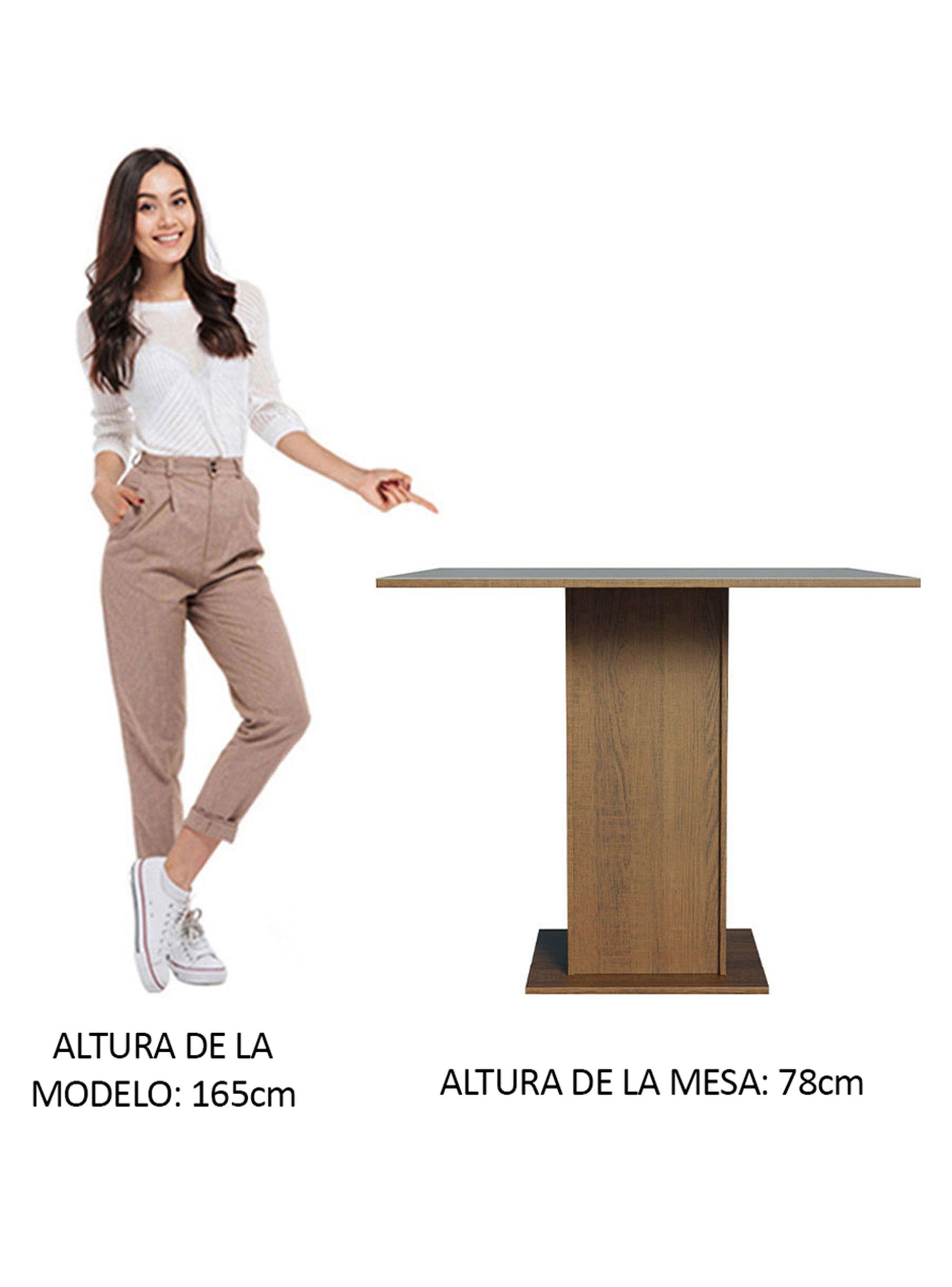 Mesa de Comedor Madesa 5363 Cuadrada Marrón/Gris-2