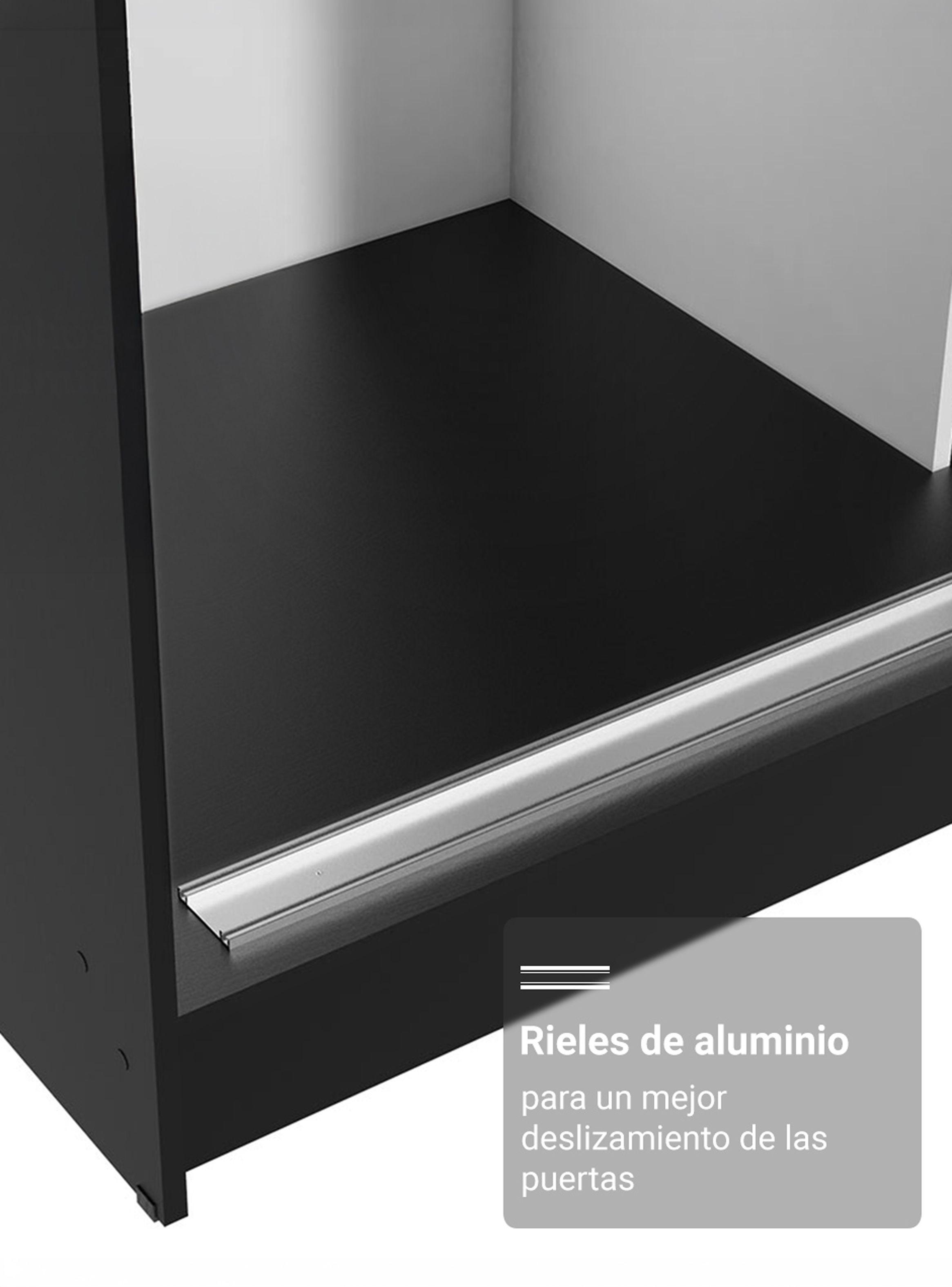 Clóset Madesa Reno 3 Puertas Corredizas con 1 Espejo Negro-4