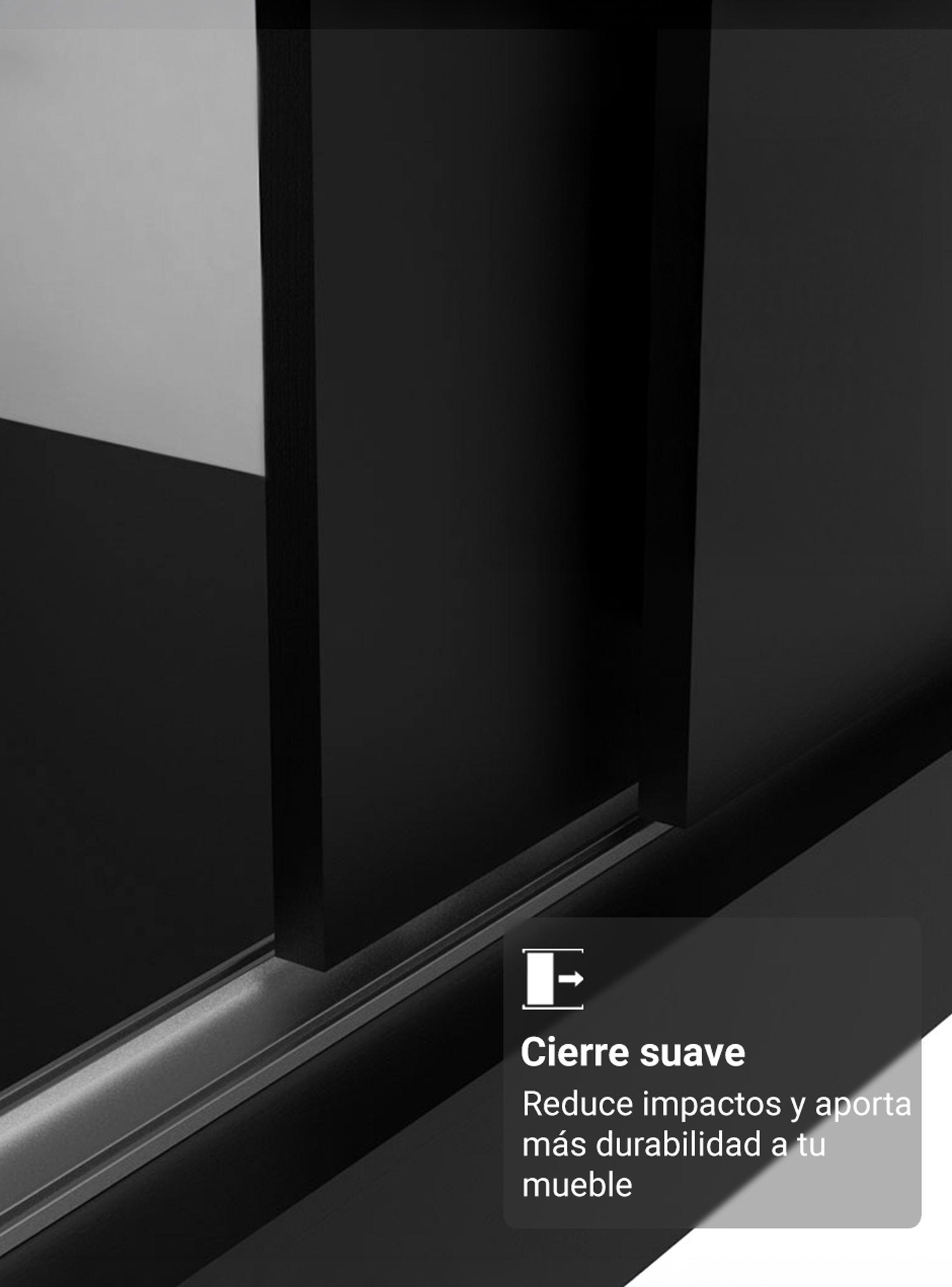 Clóset Madesa Reno 3 Puertas Corredizas con 1 Espejo Negro-5