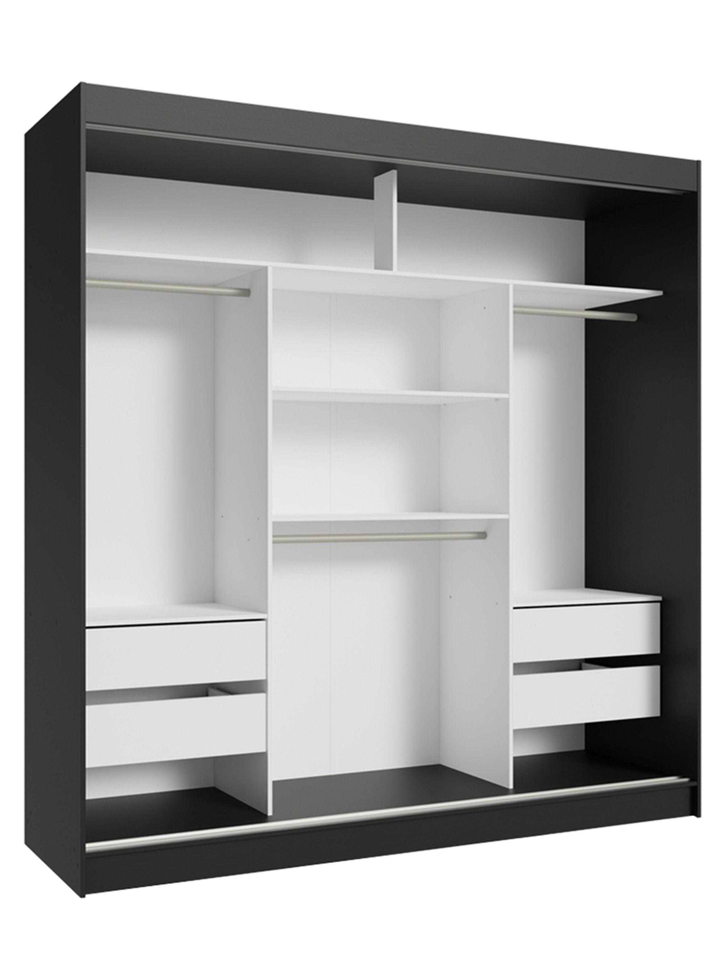 Clóset Madesa Reno 3 Puertas Corredizas con 1 Espejo Negro-7
