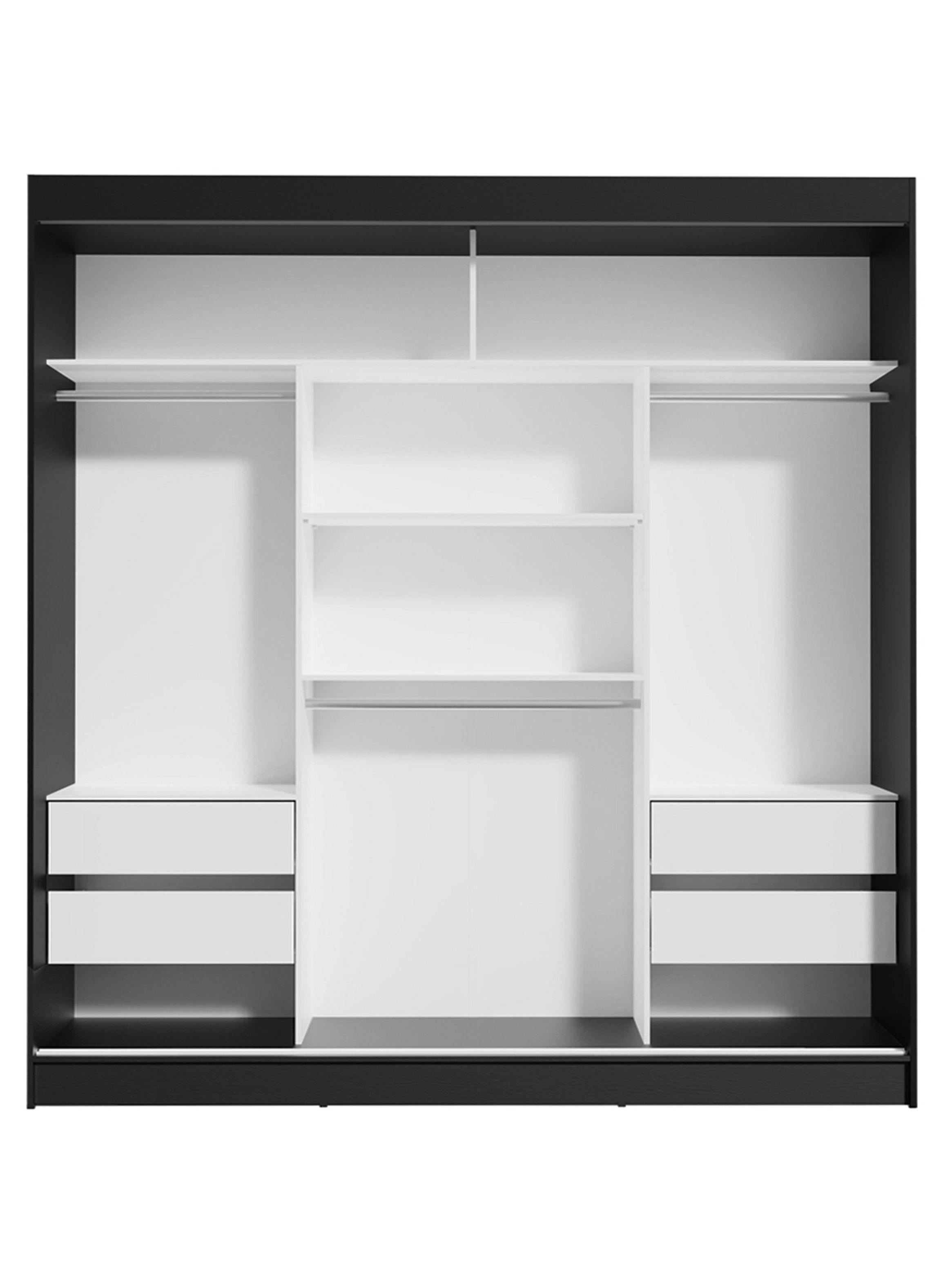 Clóset Madesa Reno 3 Puertas Corredizas con 1 Espejo Negro-8
