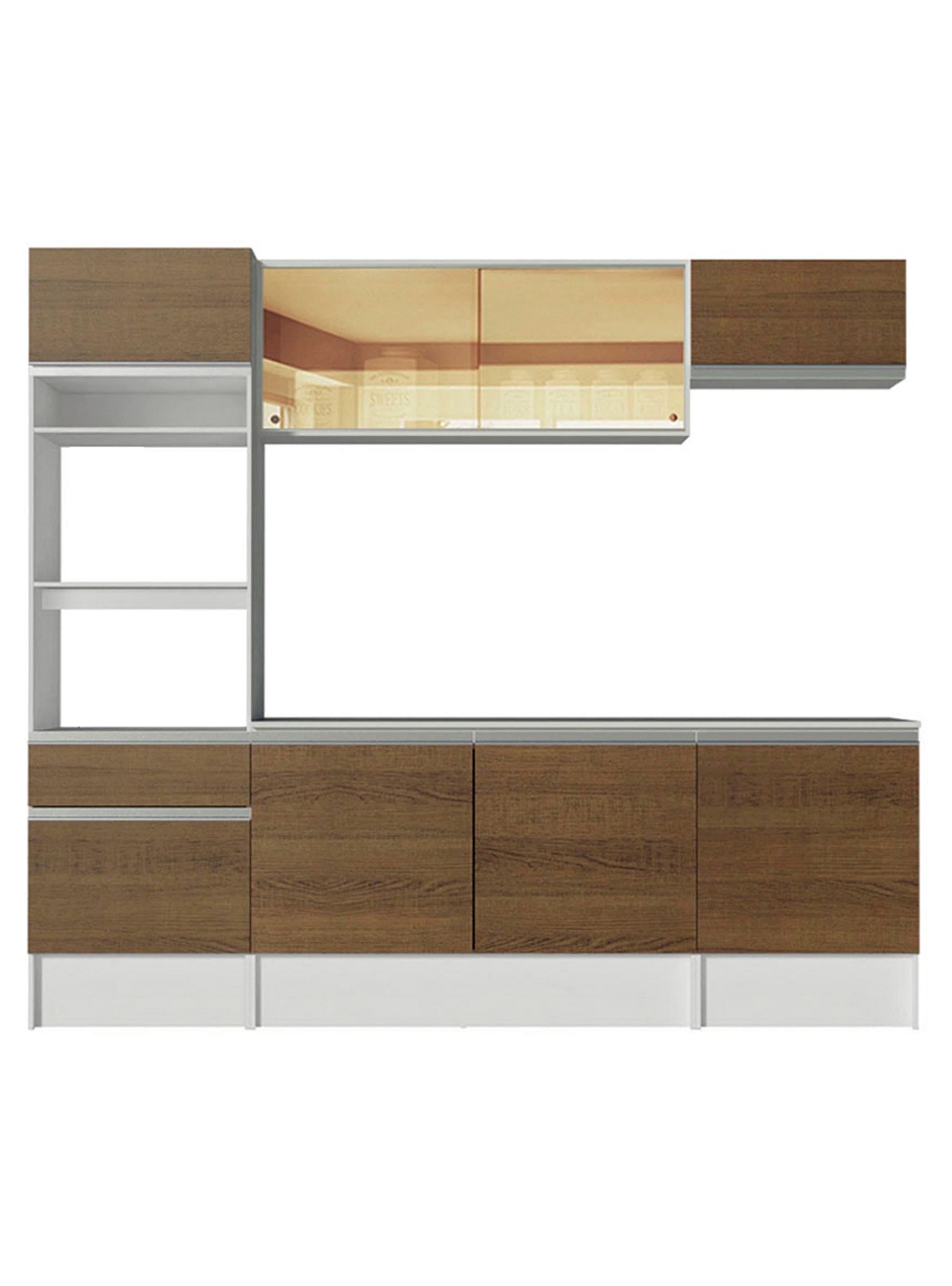 Kit Muebles de Cocina Madesa Diamante 240 cm Blanco/Marrón-8