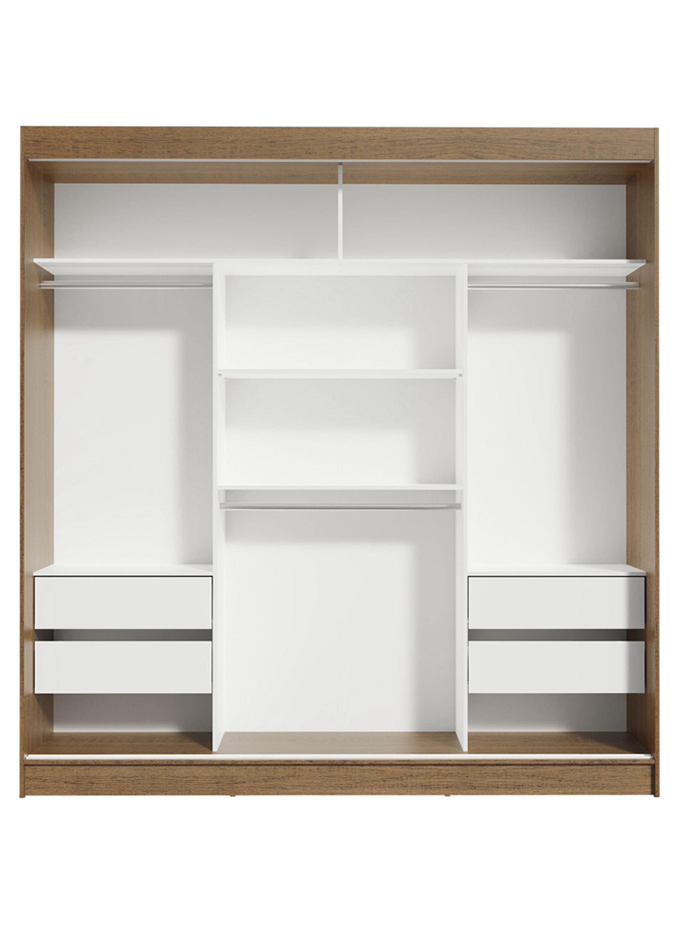Clóset Madesa Reno 3 Puertas Corredizas con 1 Espejo Marrón-8
