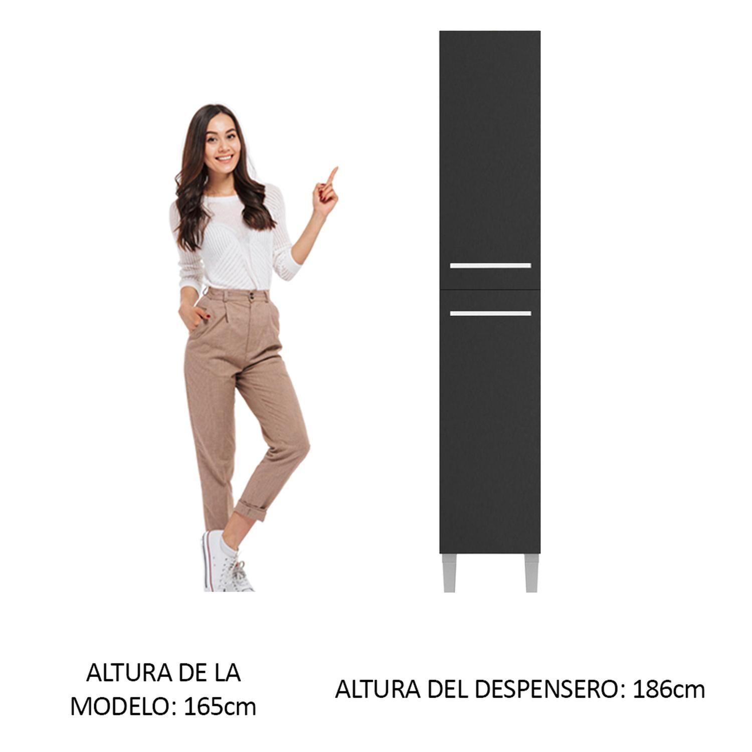 Despensa de Cocina Madesa Emilly 32 cm 2 Puertas Marrón/Negro-2