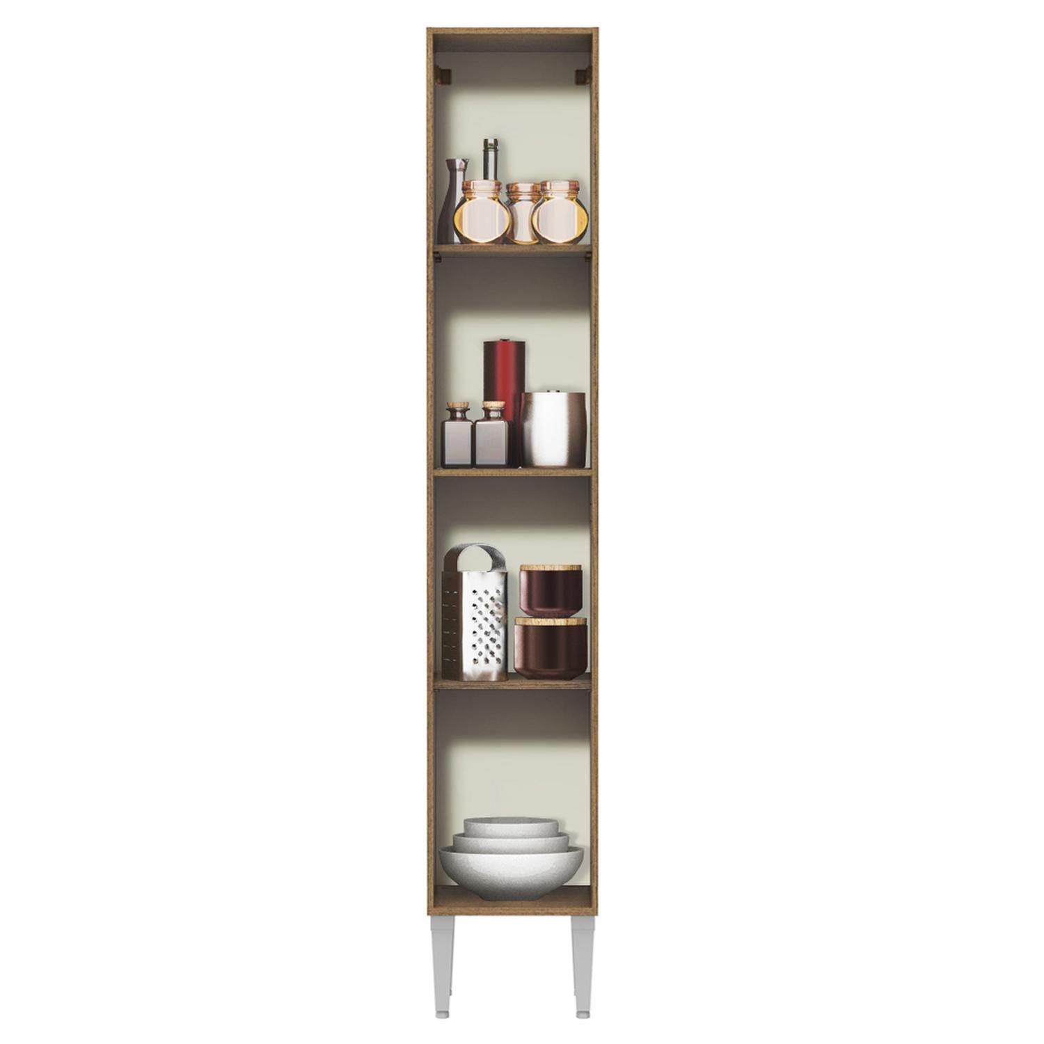 Despensa de Cocina Madesa Emilly 32 cm 2 Puertas Marrón/Negro-4