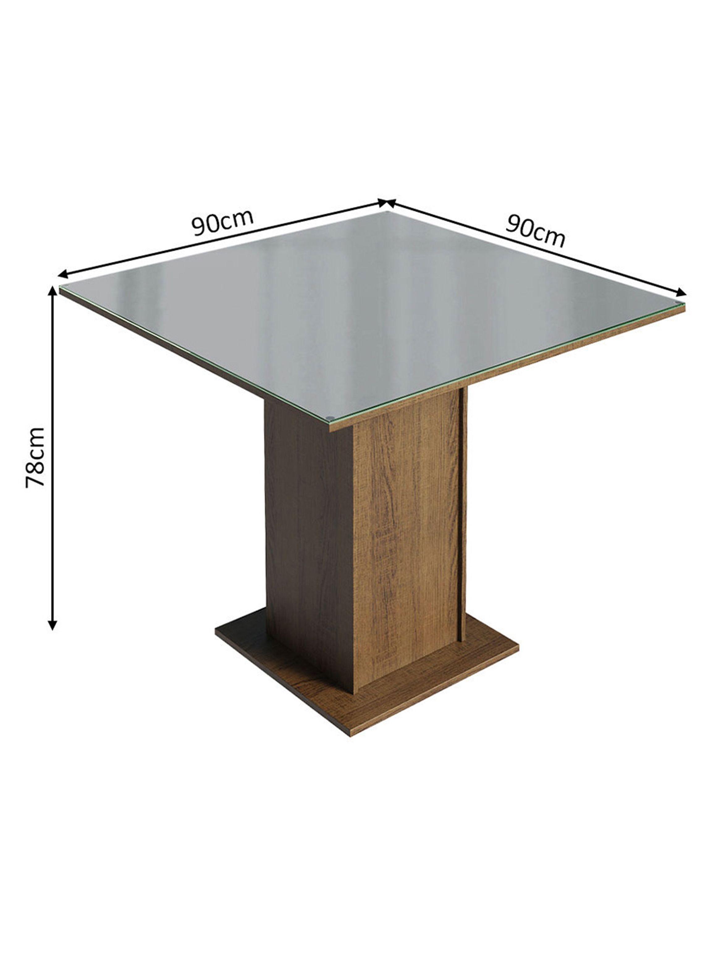 Mesa de Comedor Madesa 5363 con Vidrio Cuadrada Marrón/Gris-1