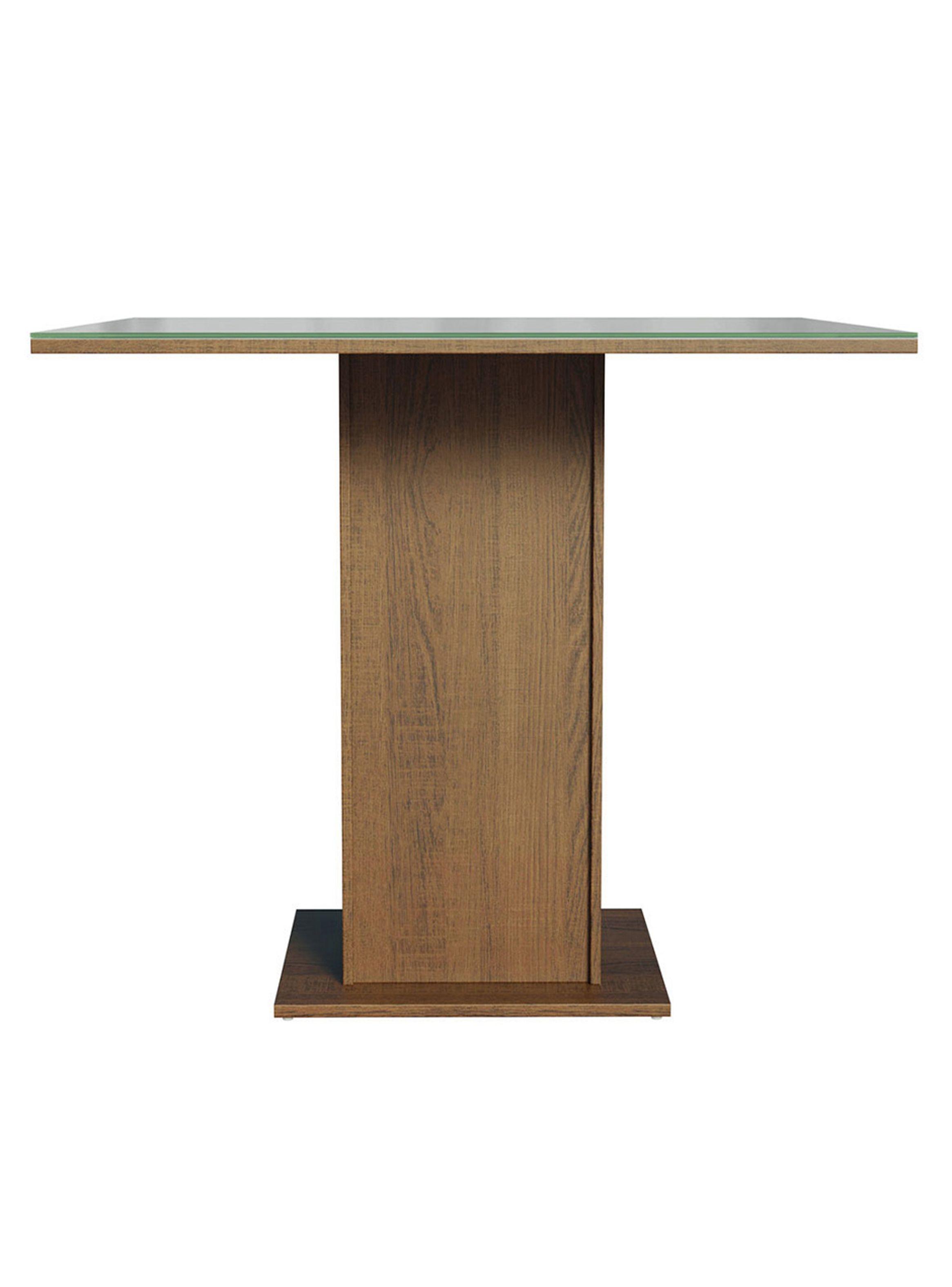 Mesa de Comedor Madesa 5363 con Vidrio Cuadrada Marrón/Gris-3