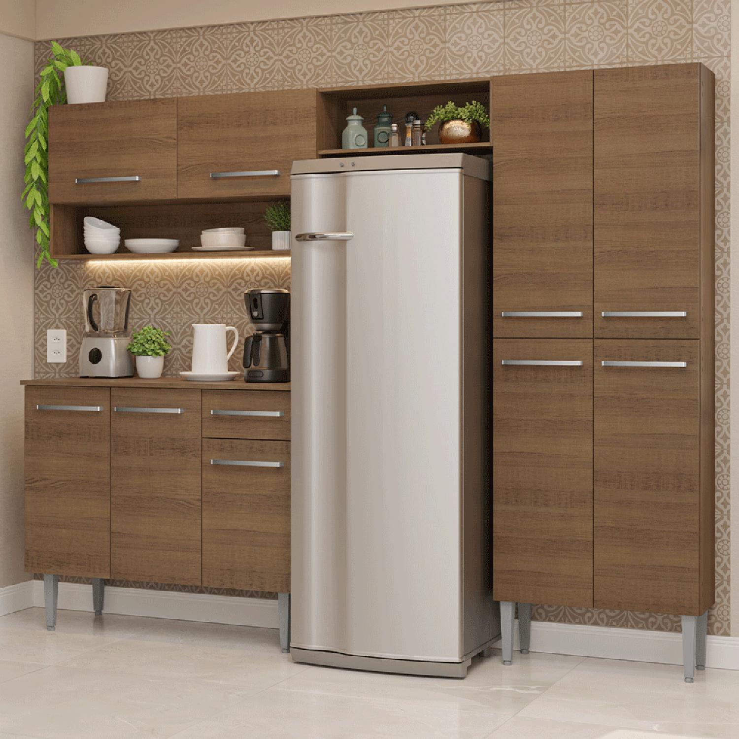 Kit Muebles de Cocina Madesa Emilly 229 cm 17 Marrón-0