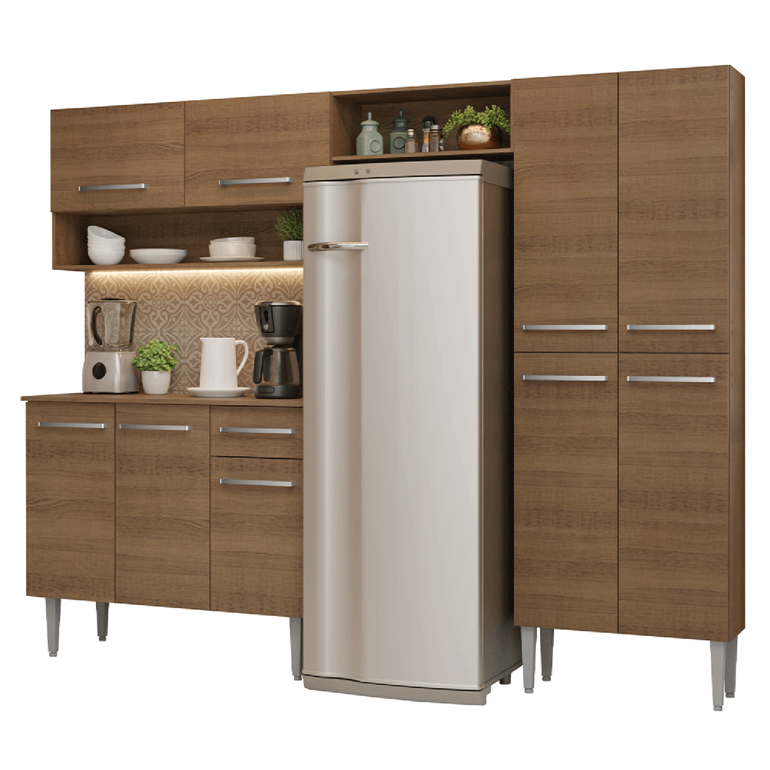 Kit Muebles de Cocina Madesa Emilly 229 cm 17 Marrón-1