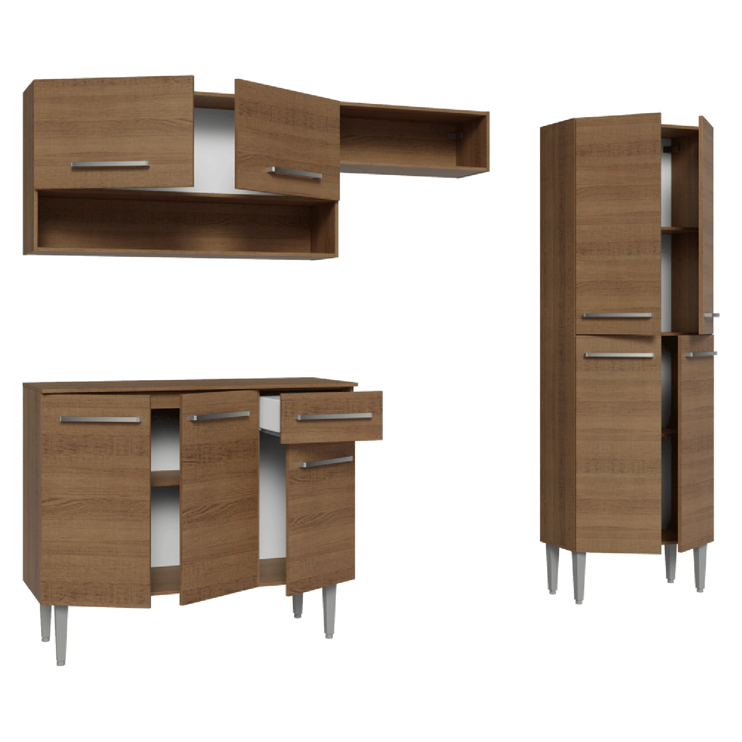 Kit Muebles de Cocina Madesa Emilly 229 cm 17 Marrón-6