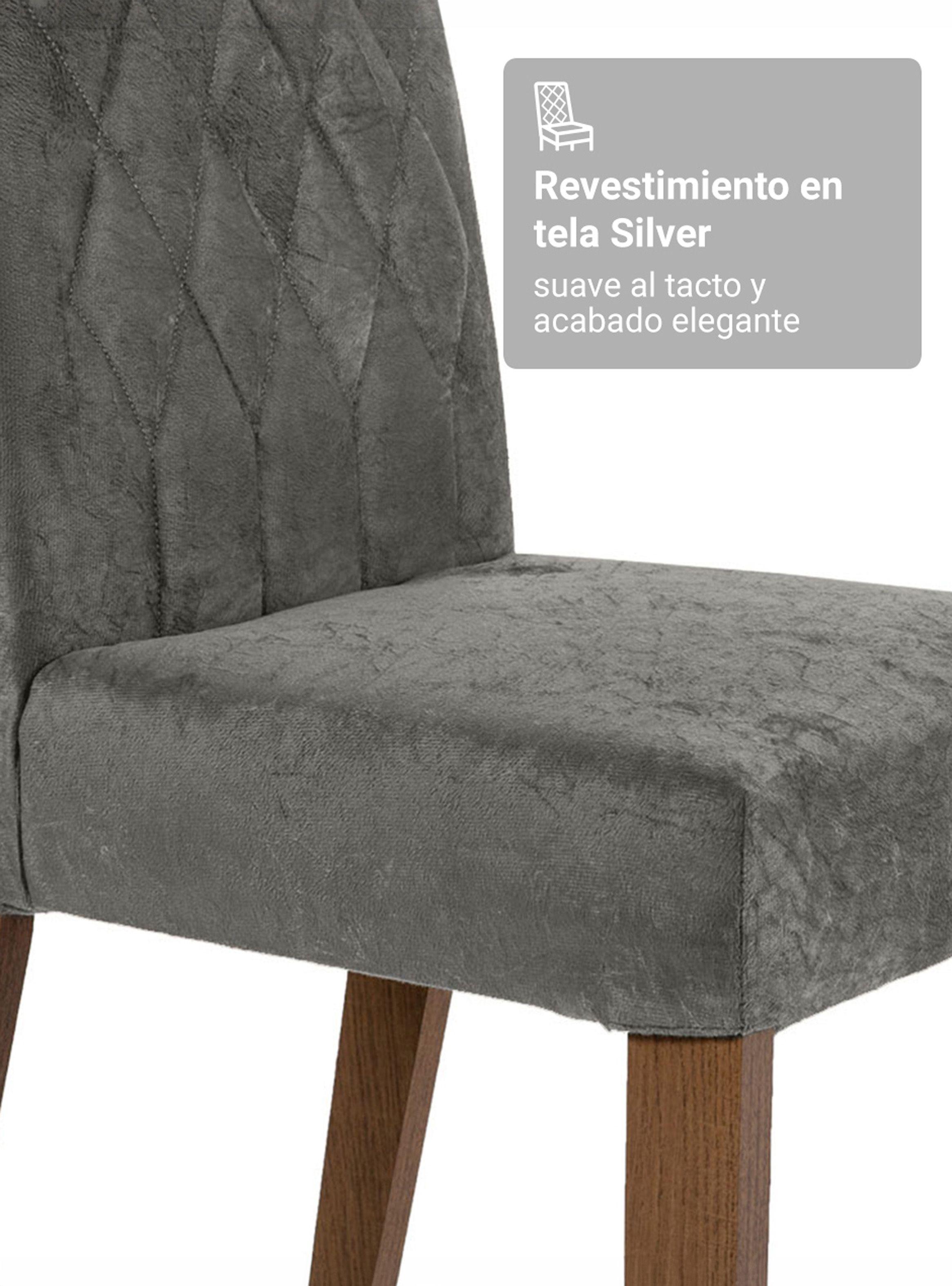 Juego de Comedor Madesa Leila con 8 Sillas Marrón/Silver-6