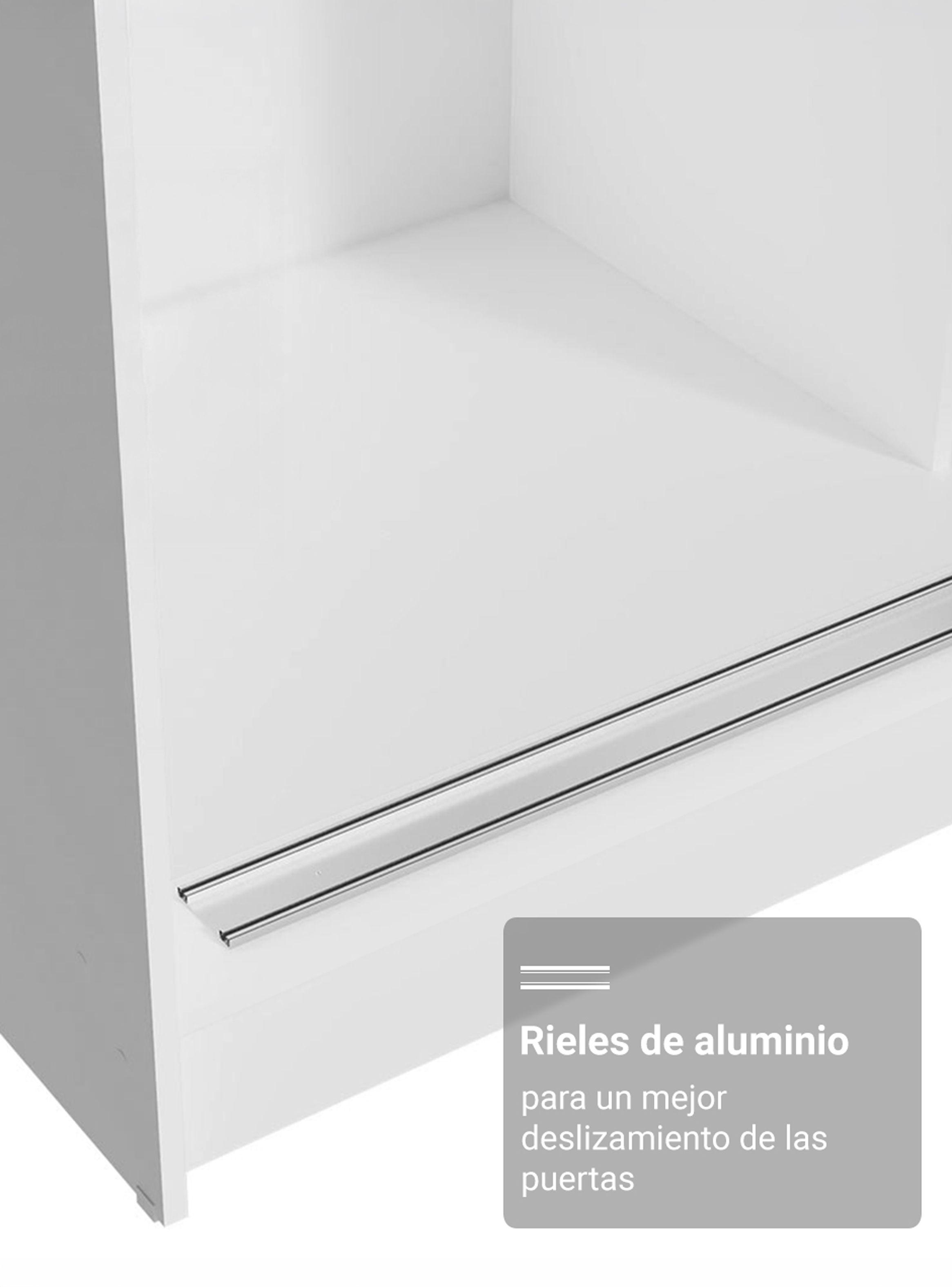 Clóset Madesa Reno 3 Puertas Corredizas con Espejos Blanco-5