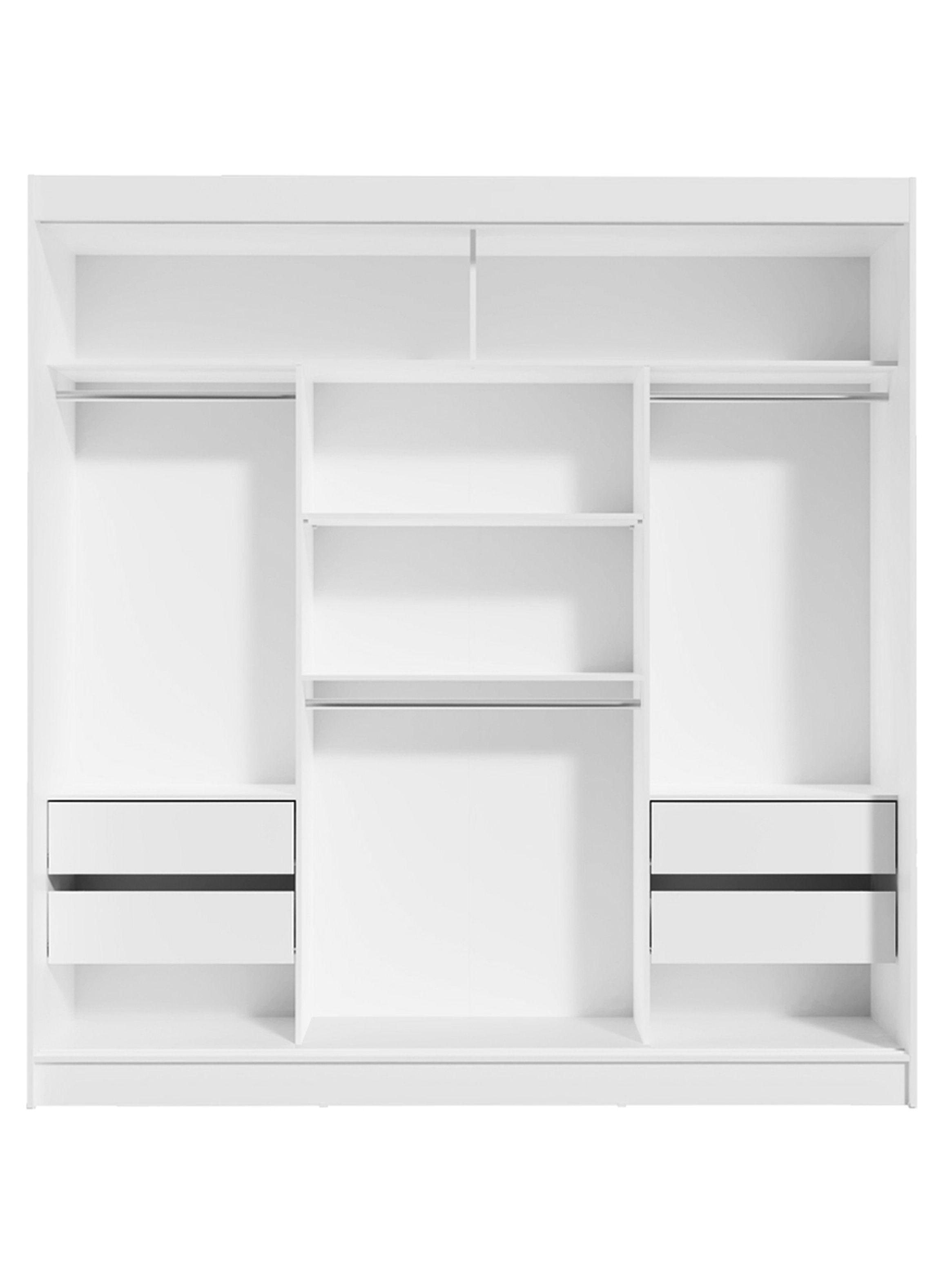 Clóset Madesa Reno 3 Puertas Corredizas con Espejos Blanco-7