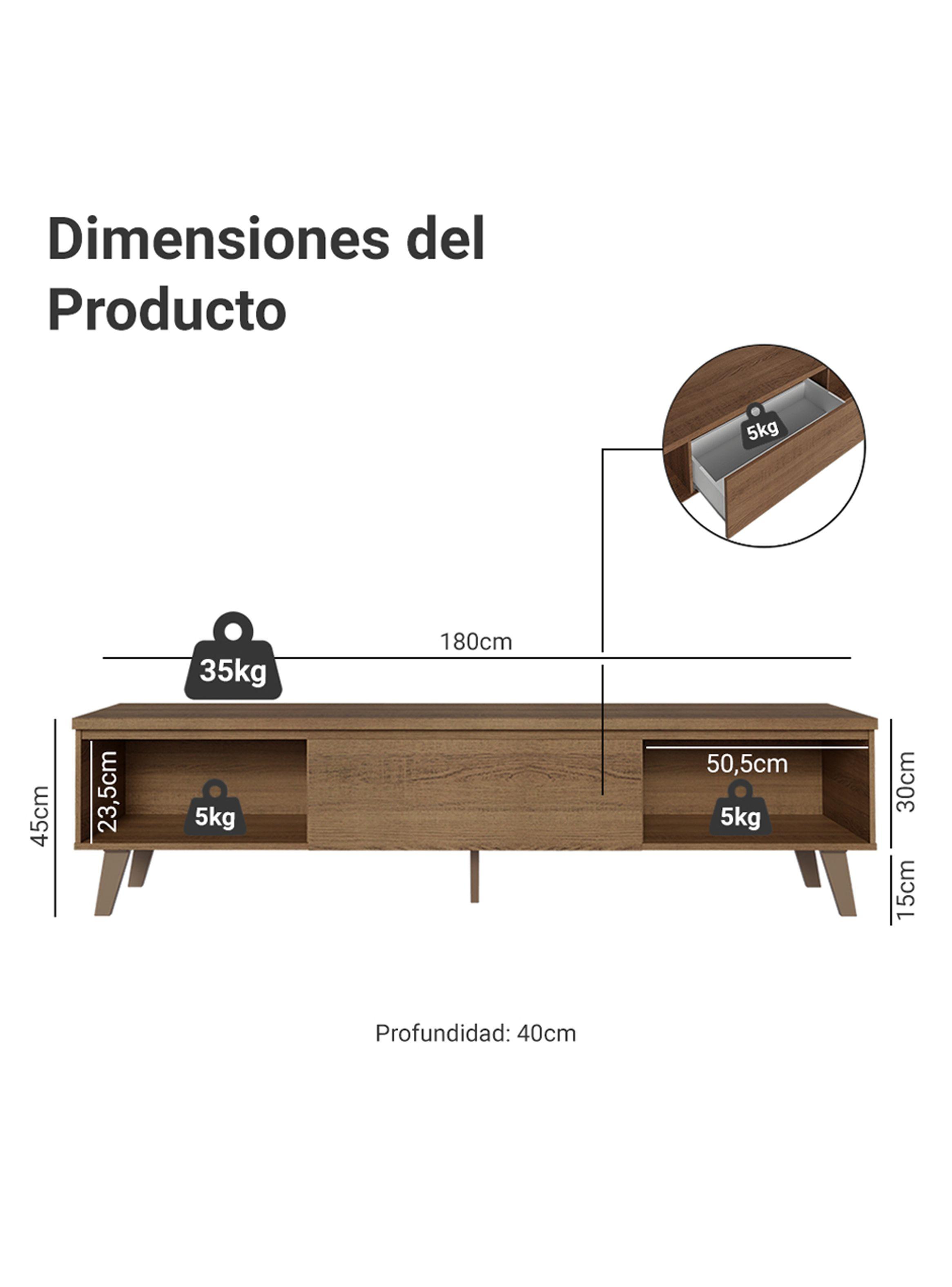 Rack para TV Hasta 75 Pulgadas Madesa Dune Marrón-2