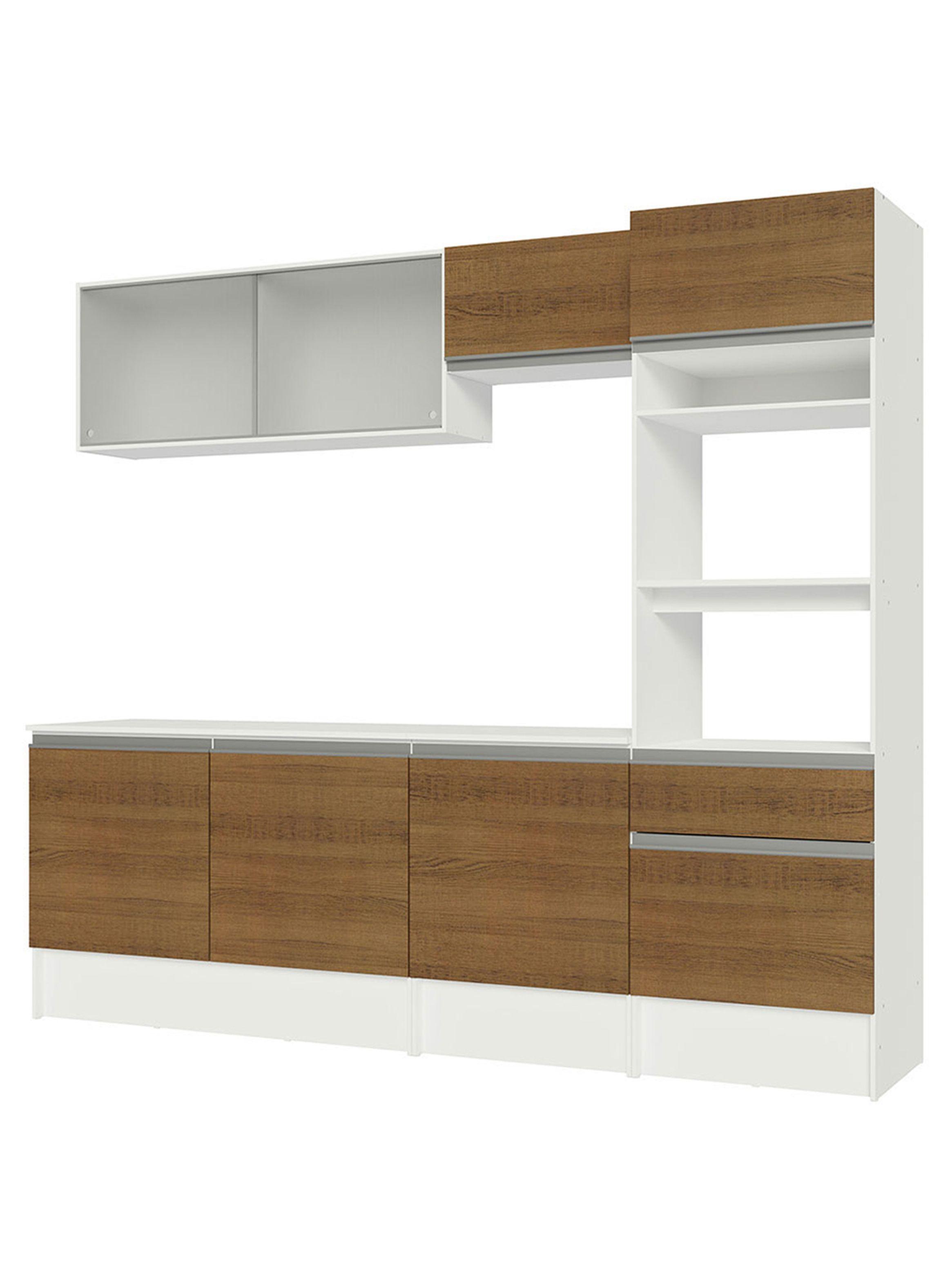 Kit Muebles de Cocina Madesa Topazio 240 cm 05 Blanco/Marrón-6