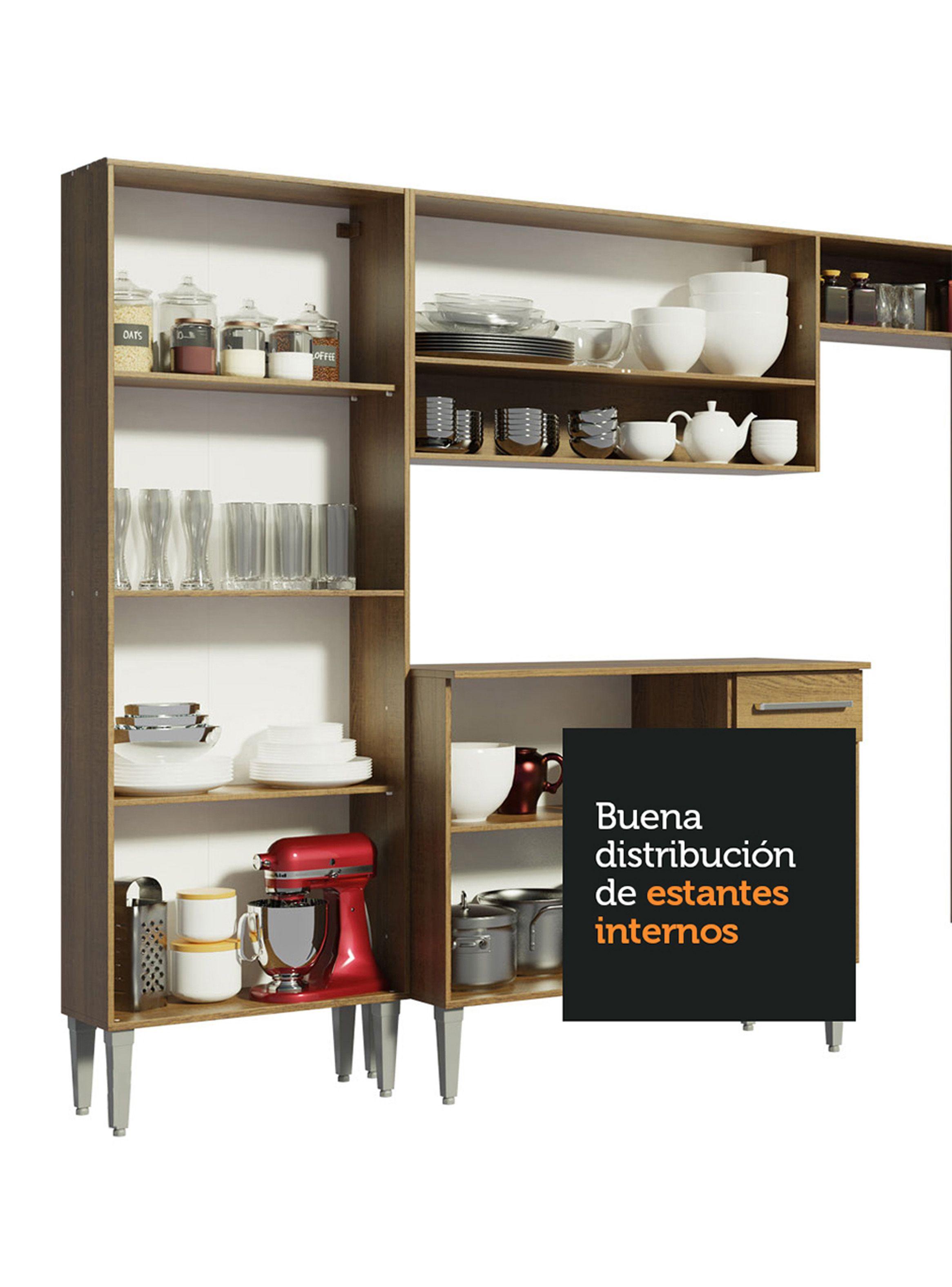 Kit Muebles de Cocina Madesa Emilly 325 cm 01 Marrón-4