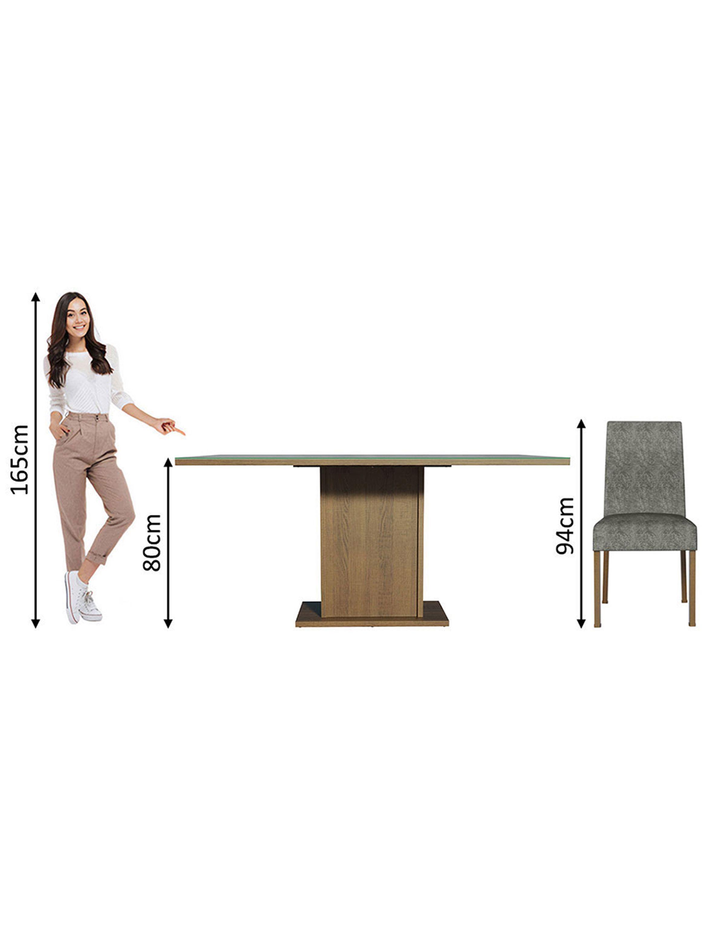 Juego de Comedor Madesa Avril con 4 Sillas Marrón/Gris/Silver-9