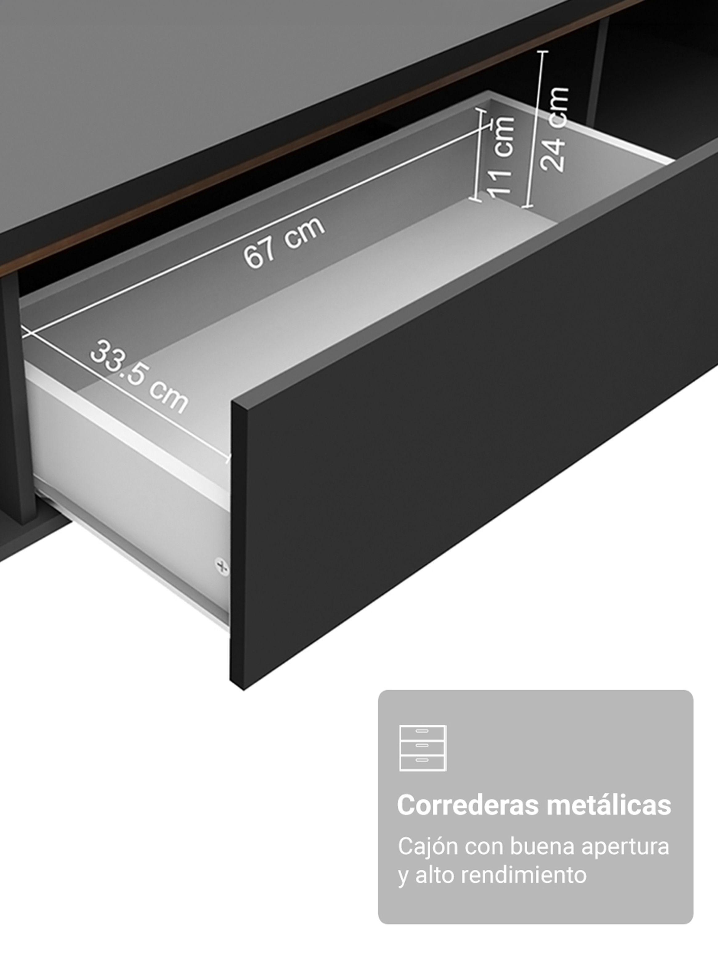 Rack para TV Hasta 75 Pulgadas Madesa Reims 180 cm 2 Puertas Negro-7