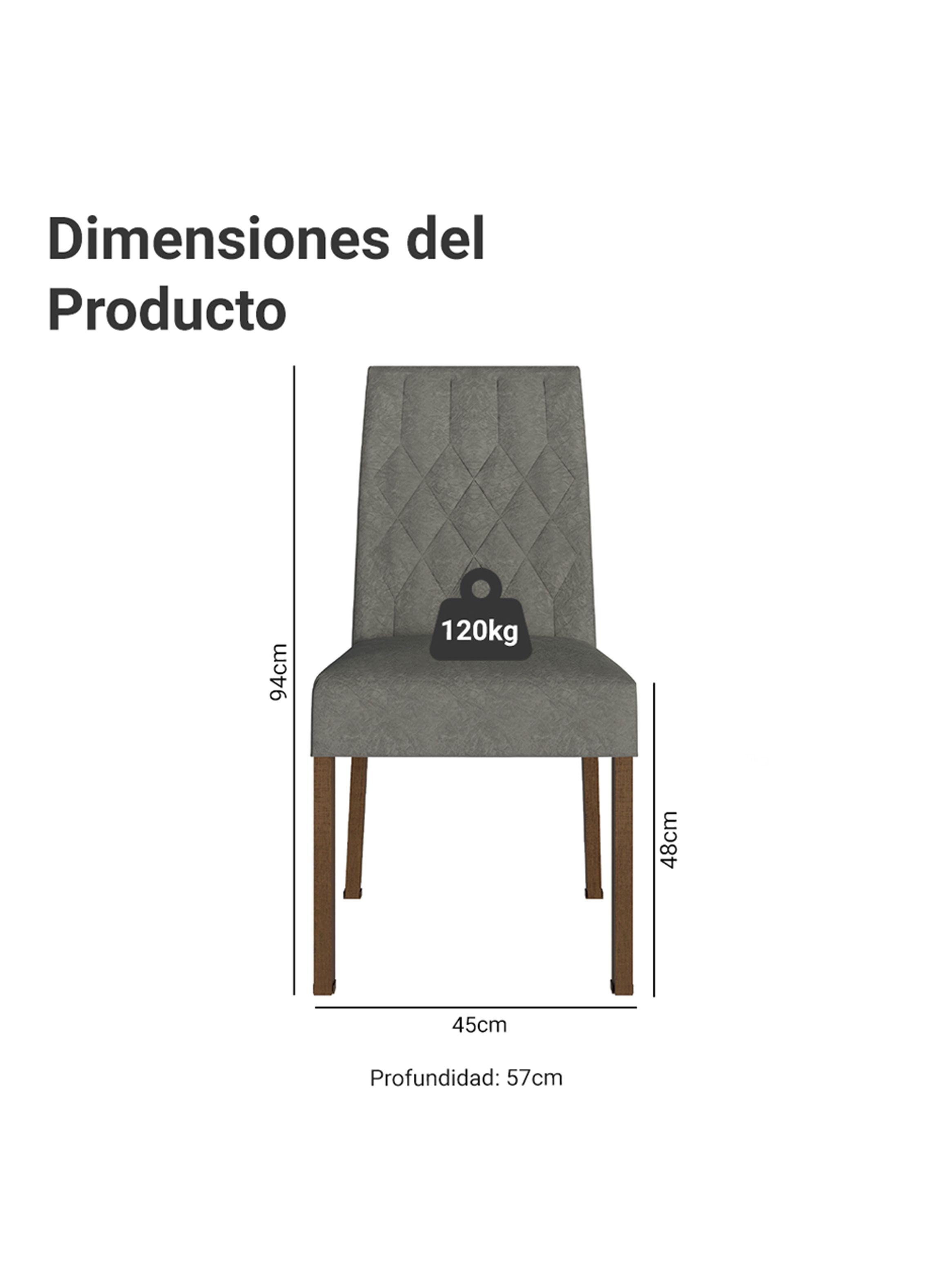 Pack 4 Sillas de Comedor Madesa 4256 Silver-2