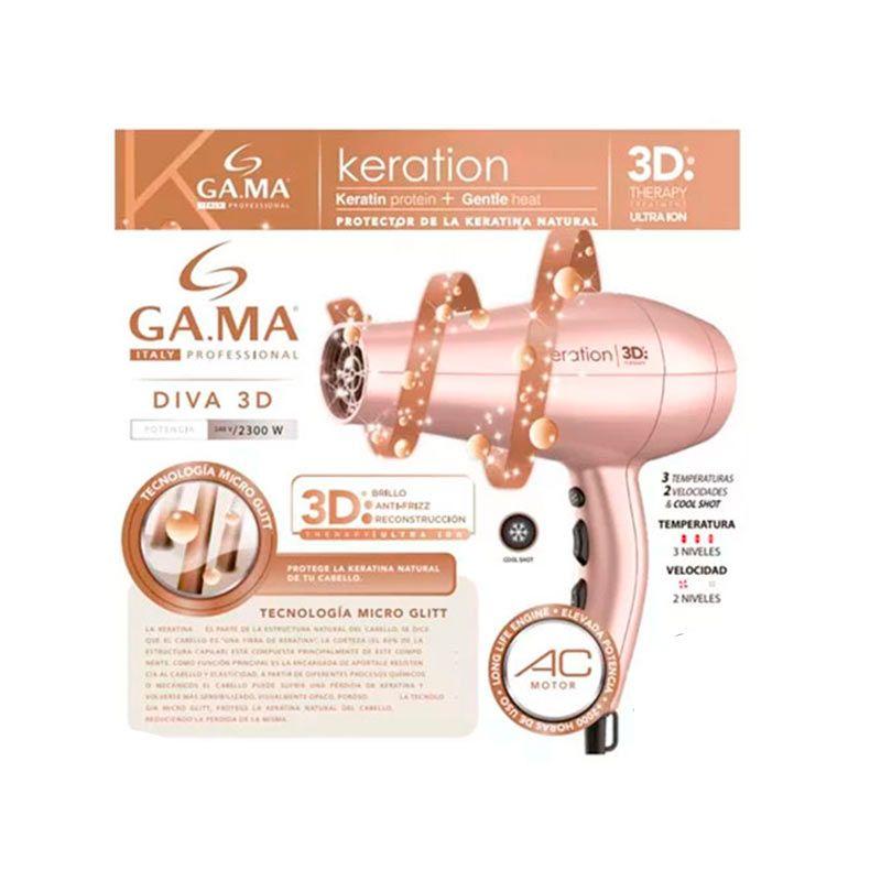 Secador Gama Profesional Diva 3d Keration-1
