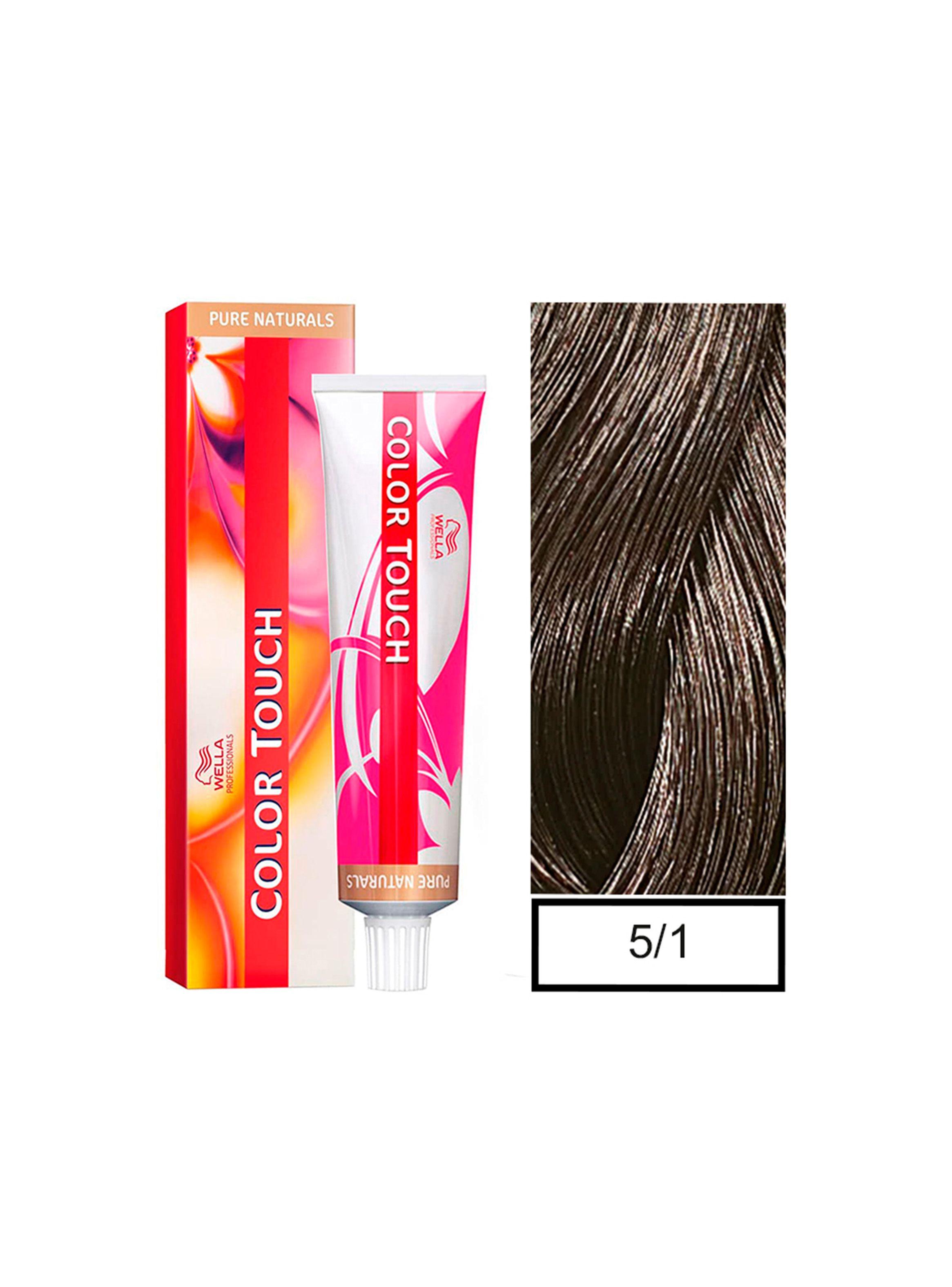 WELLA-tintura semipermanente color touch 5/1 castaño claro ceniza 60gr + Peróxido en crema de 1,9%-0