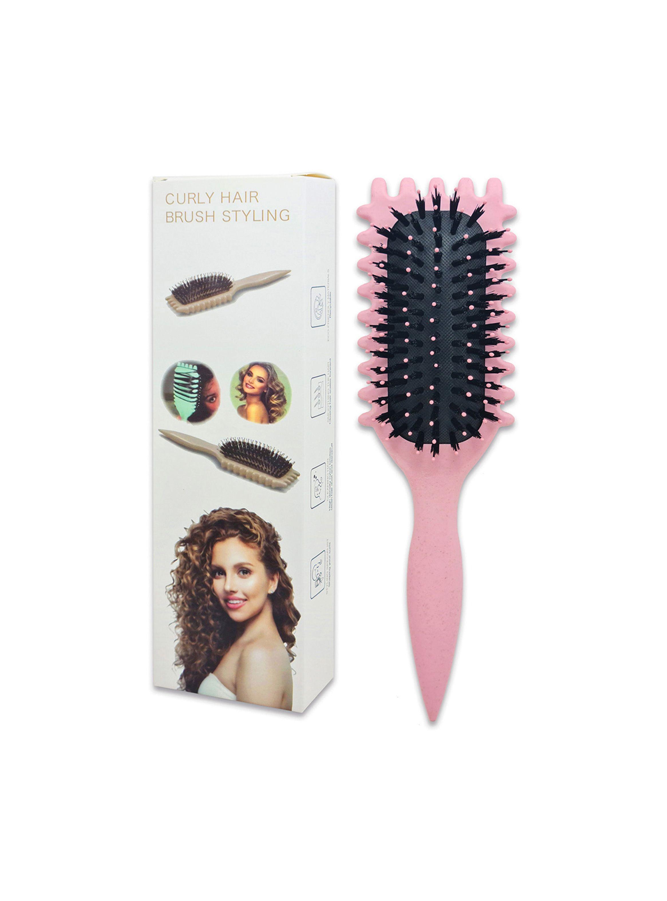 Cepillo Desenredante Cabello Rizado Rosado-0