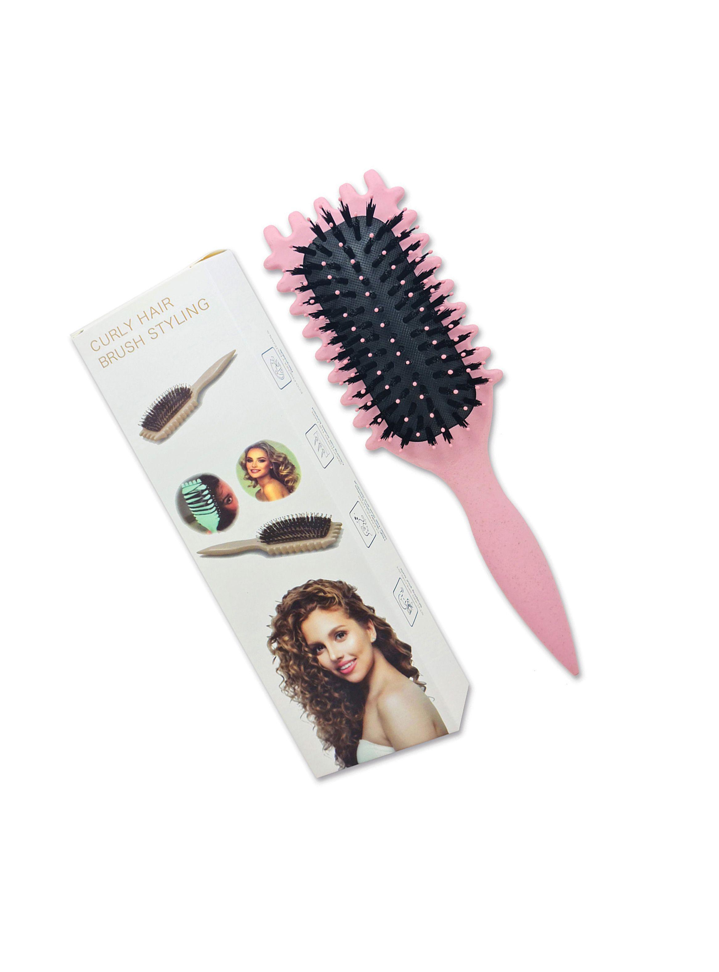 Cepillo Desenredante Cabello Rizado Rosado-1