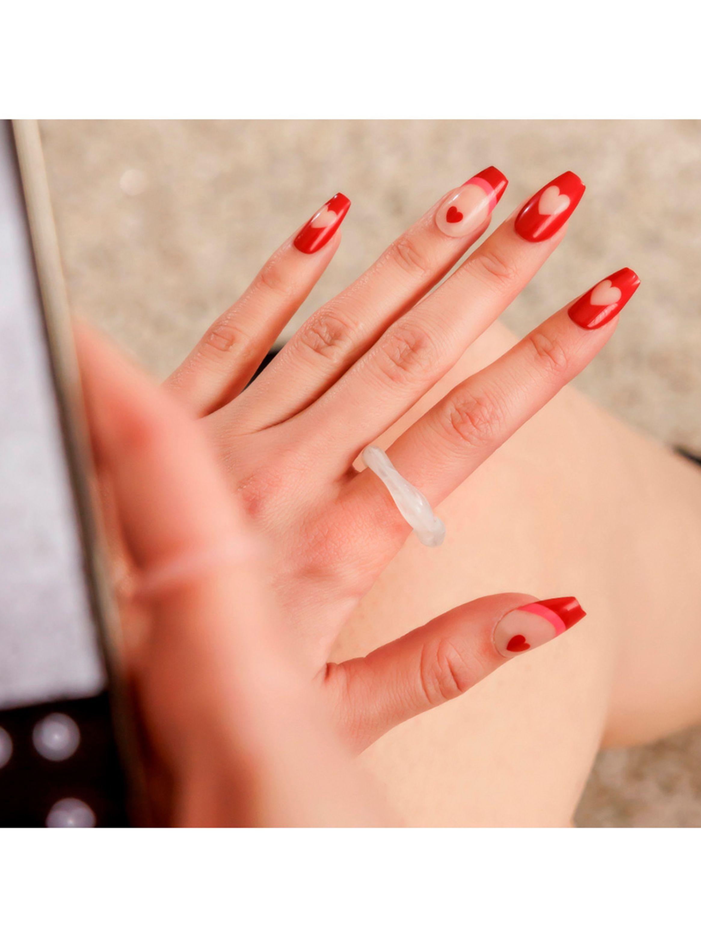 MUZMAK - Uñas Press On Red Pop Coffin 36 U.-2