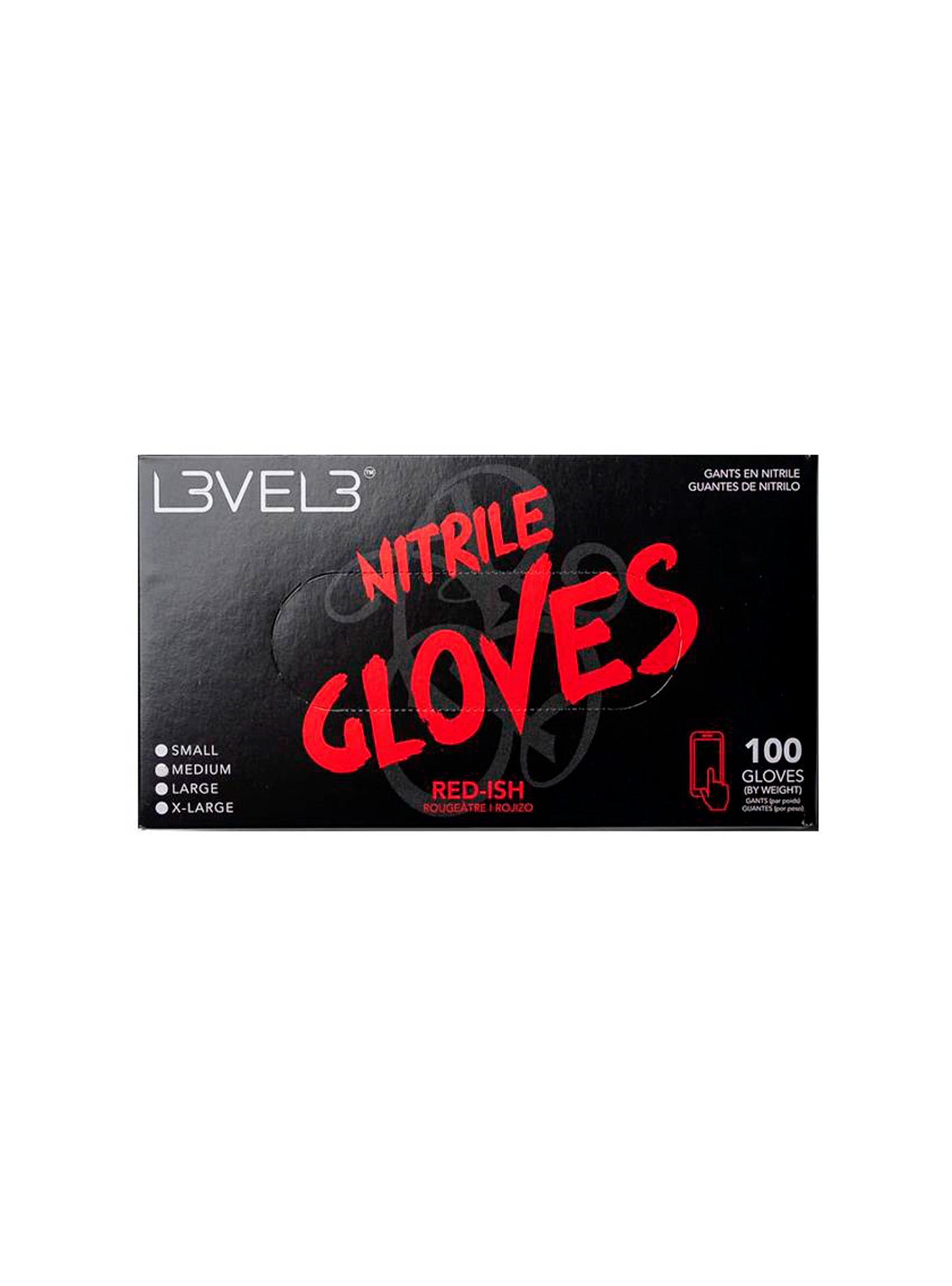 Caja Guantes De Nitrilo Level3 Rojo Talla L 100 Unidades-0